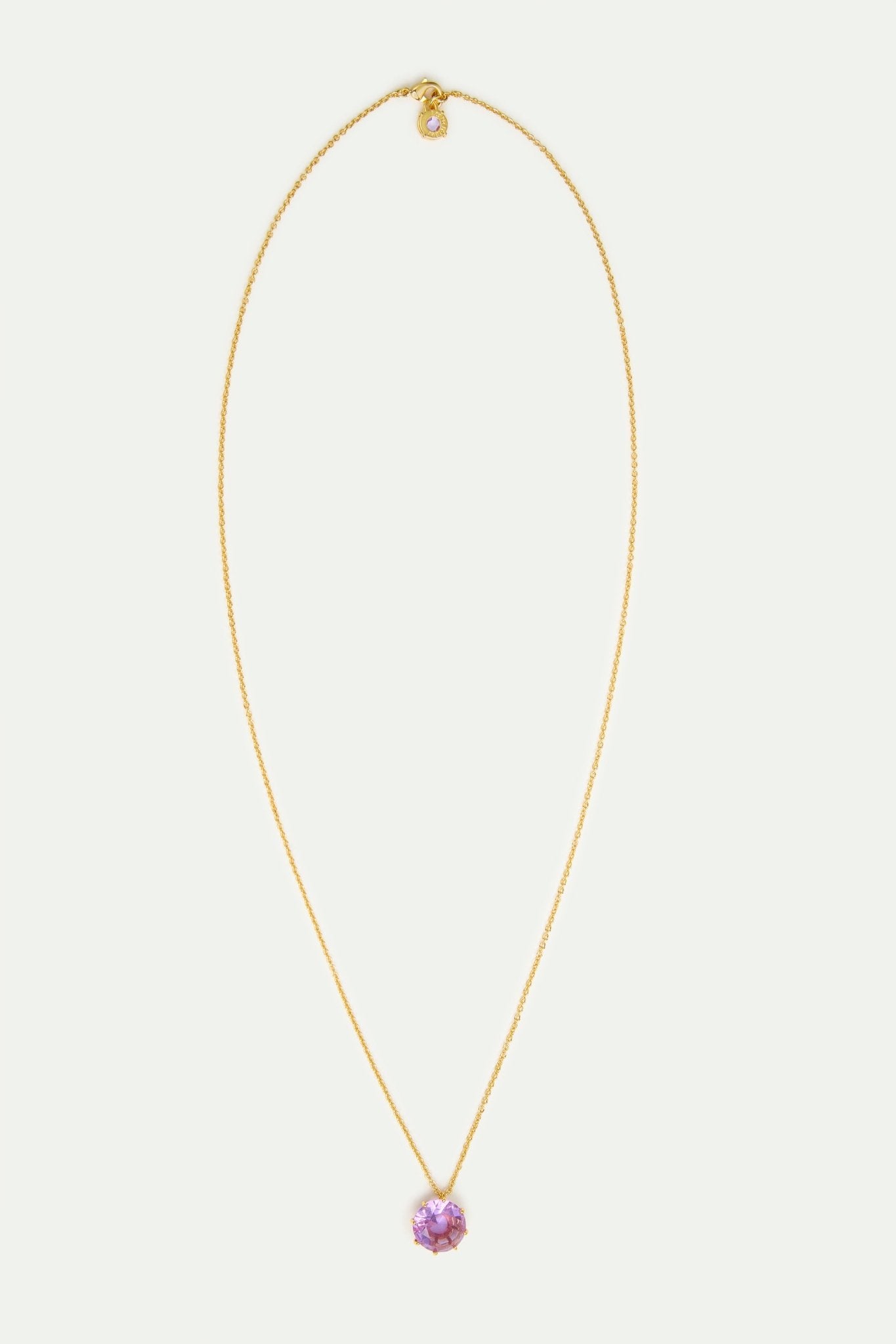 Fine Lavender diamantine round stone necklace | AVLD3331 - Les Nereides
