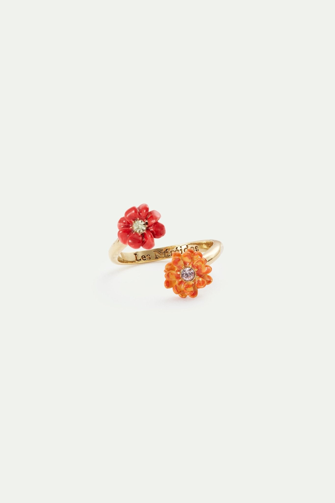 Flower and crystal adjustable ring | AVFR6021 - Les Nereides
