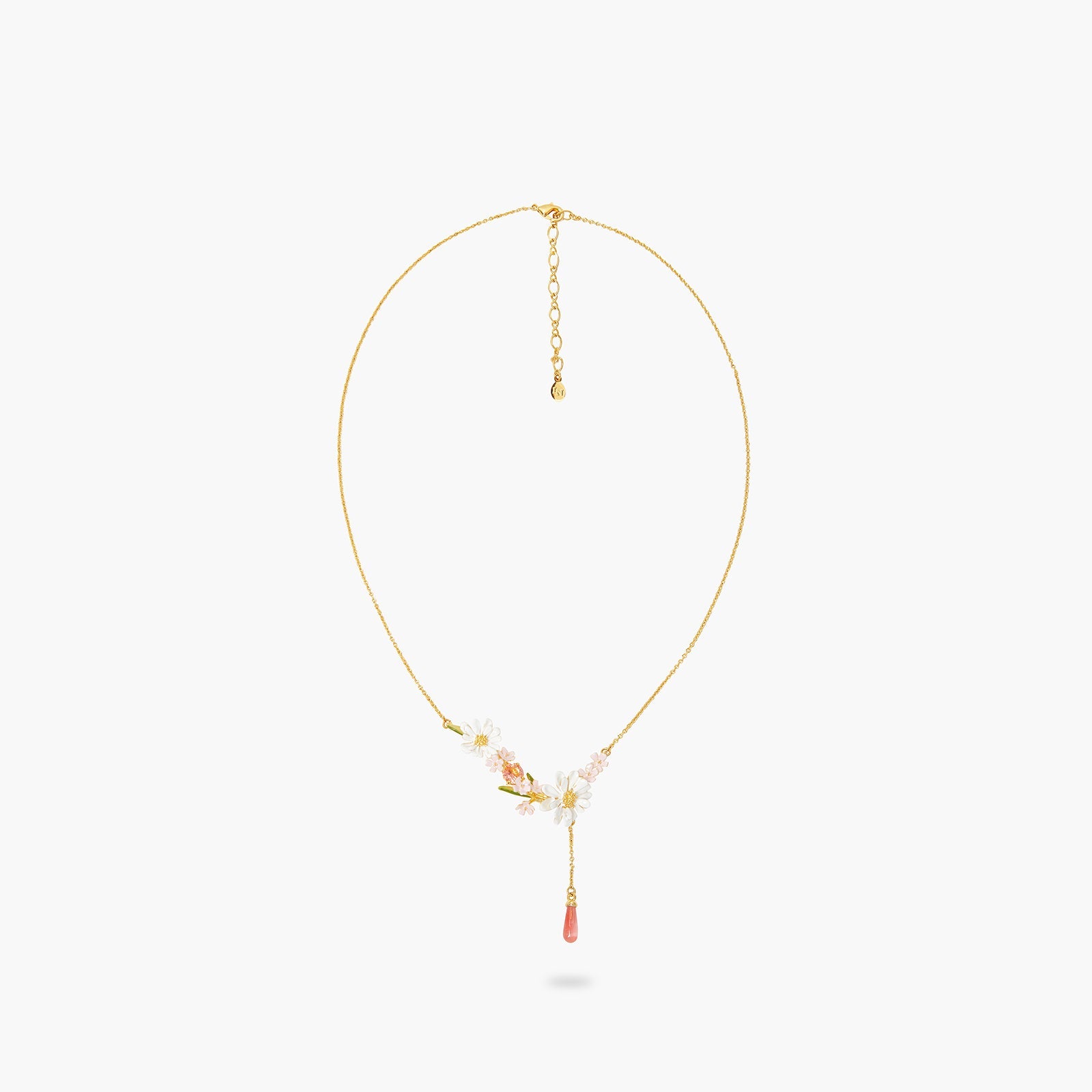 Flower Bouquet And Pink Pearl Statement Necklace | ATBP3031 - Les Nereides