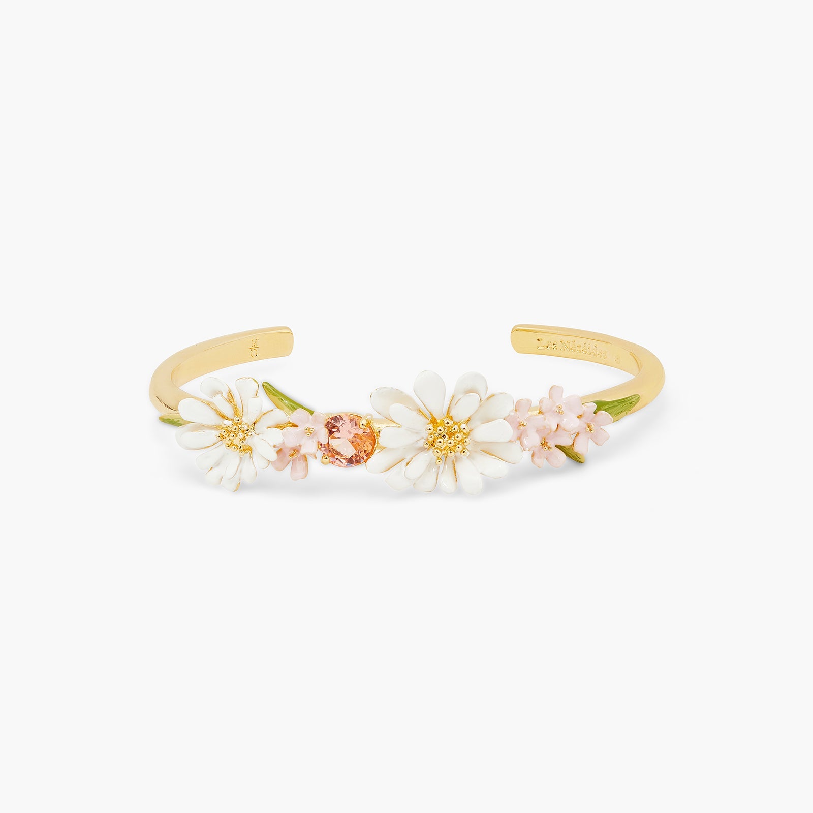 Flower Bouquet And Round Stone Bangle Bracelet | ATBP2021 - Les Nereides