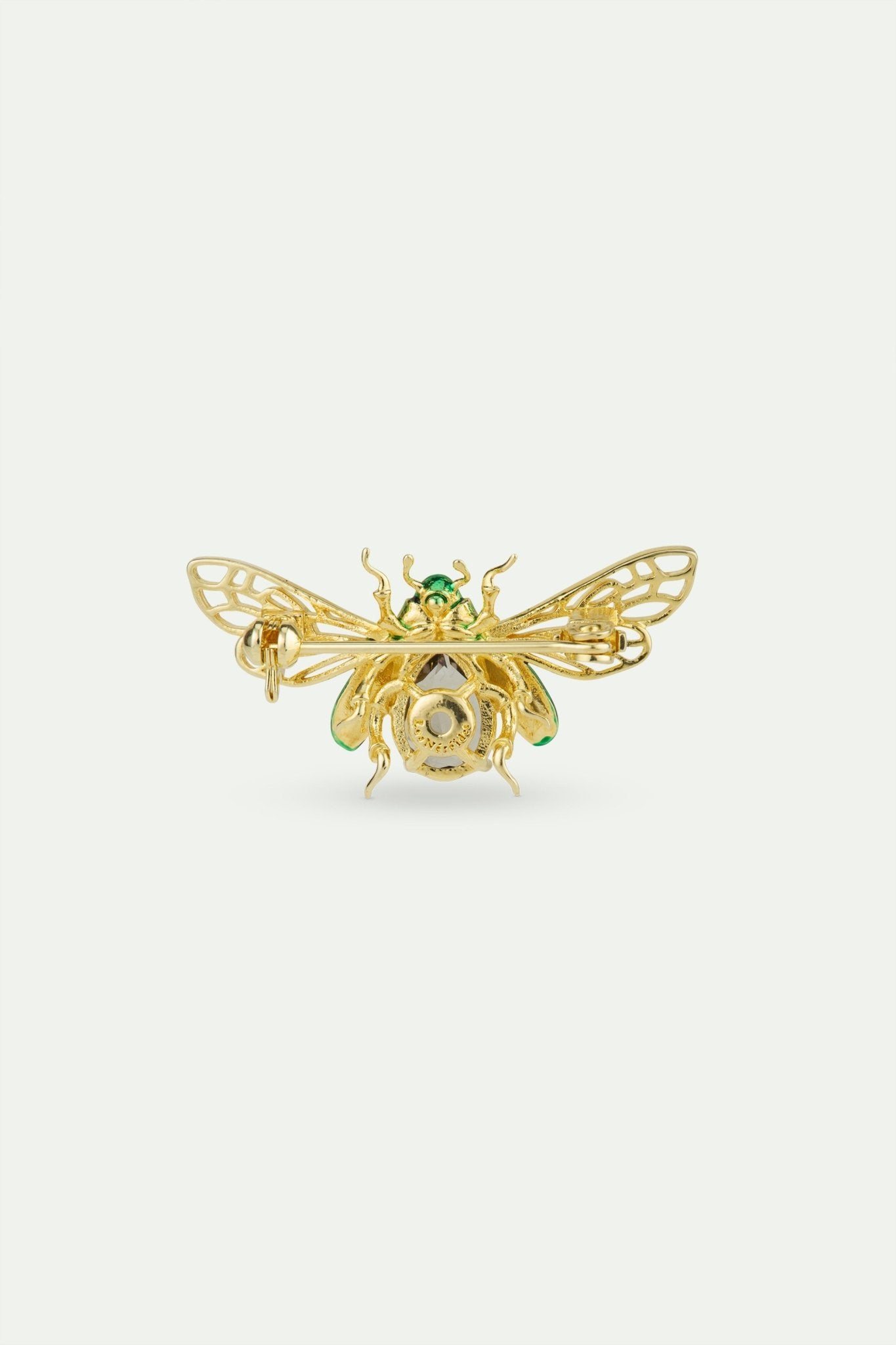 Flying Green Rose Chafer Brooch With Black Faceted Stone | AWCC5011 - Les Nereides