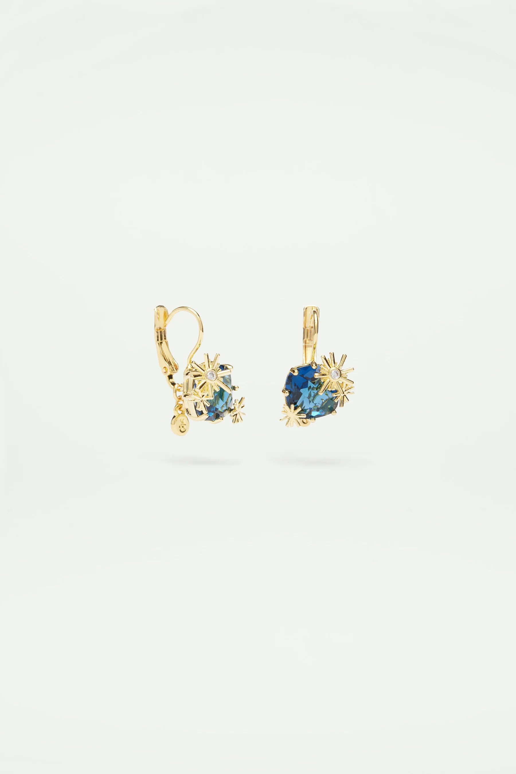 Gold Stars And Square Stone Earrings | ATET1012