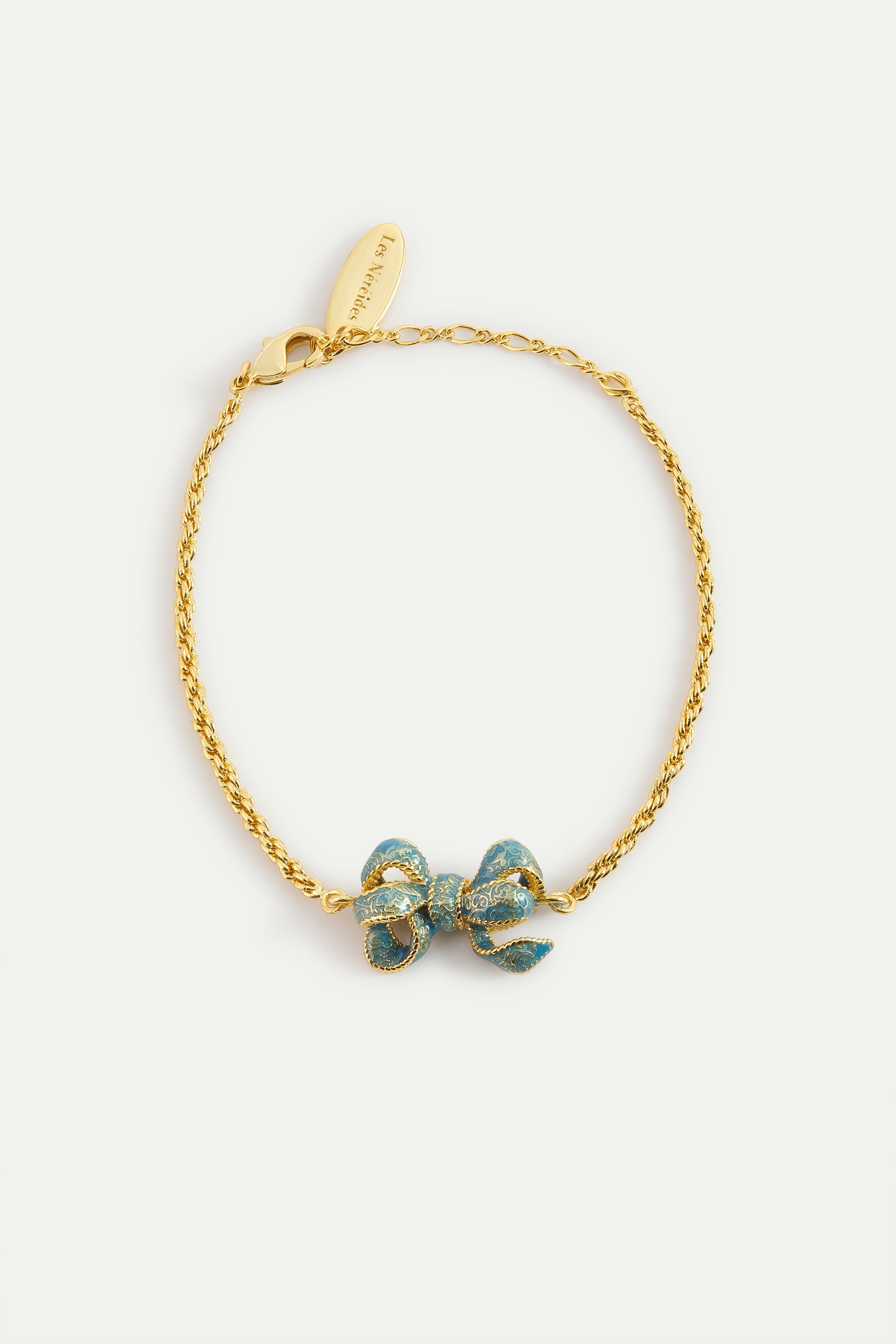Blue And Gold Ribbon, And Cultured Pearl Bracelet | AYOP2021