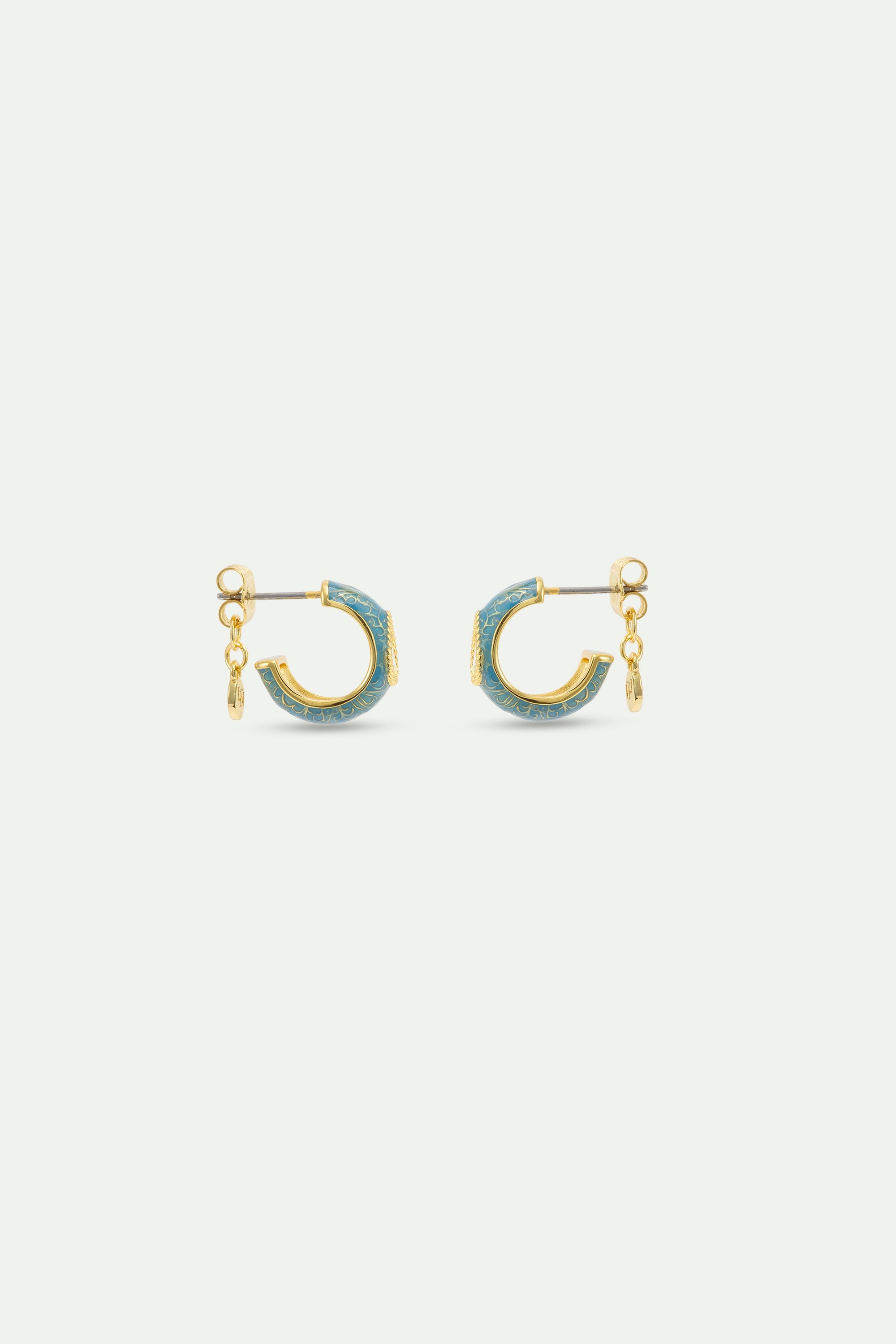 Blue Hoop Earrings With Stones | AYOP1071