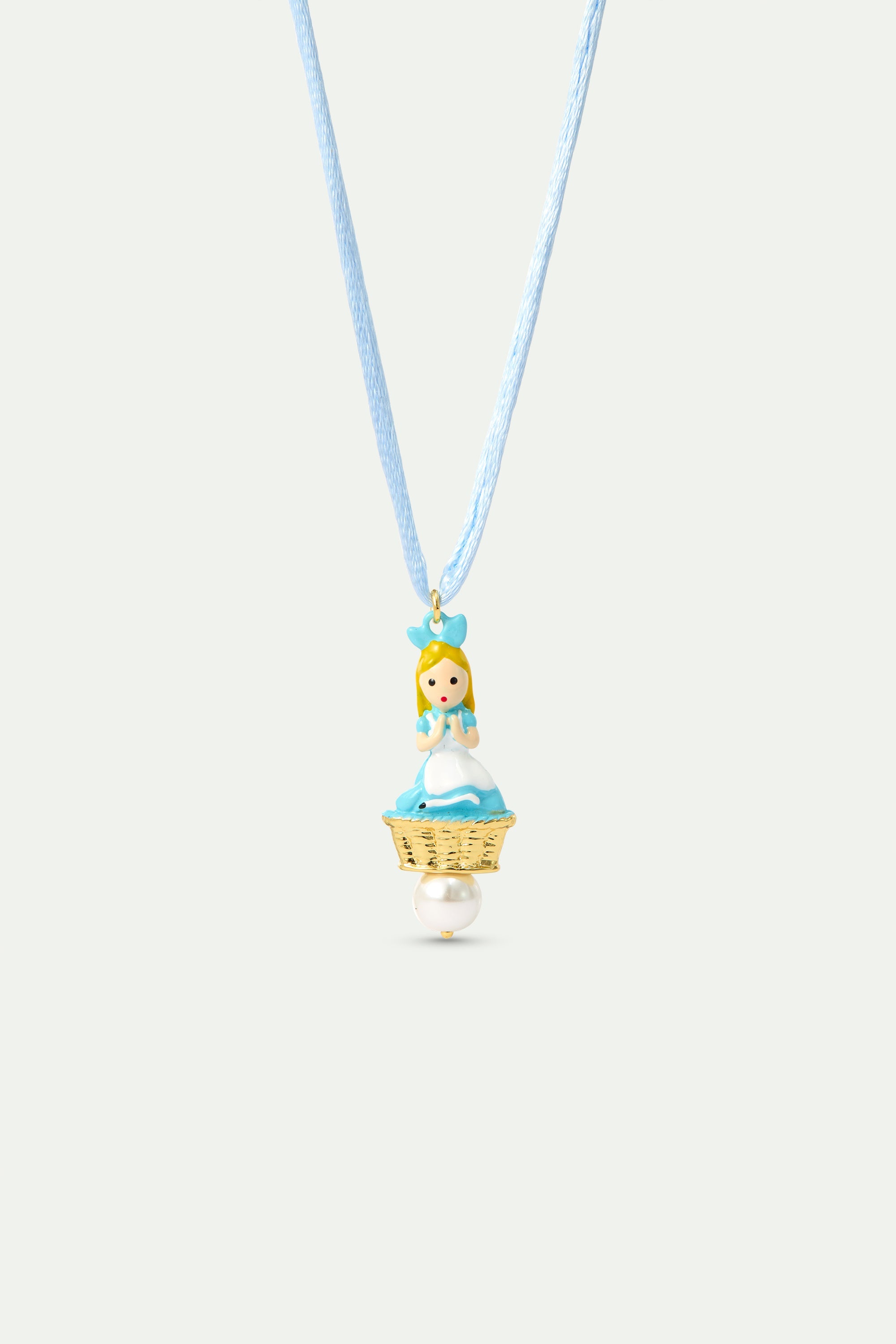 Alice And Imitation Pearl Blue Pendant Necklace | AYCN3071
