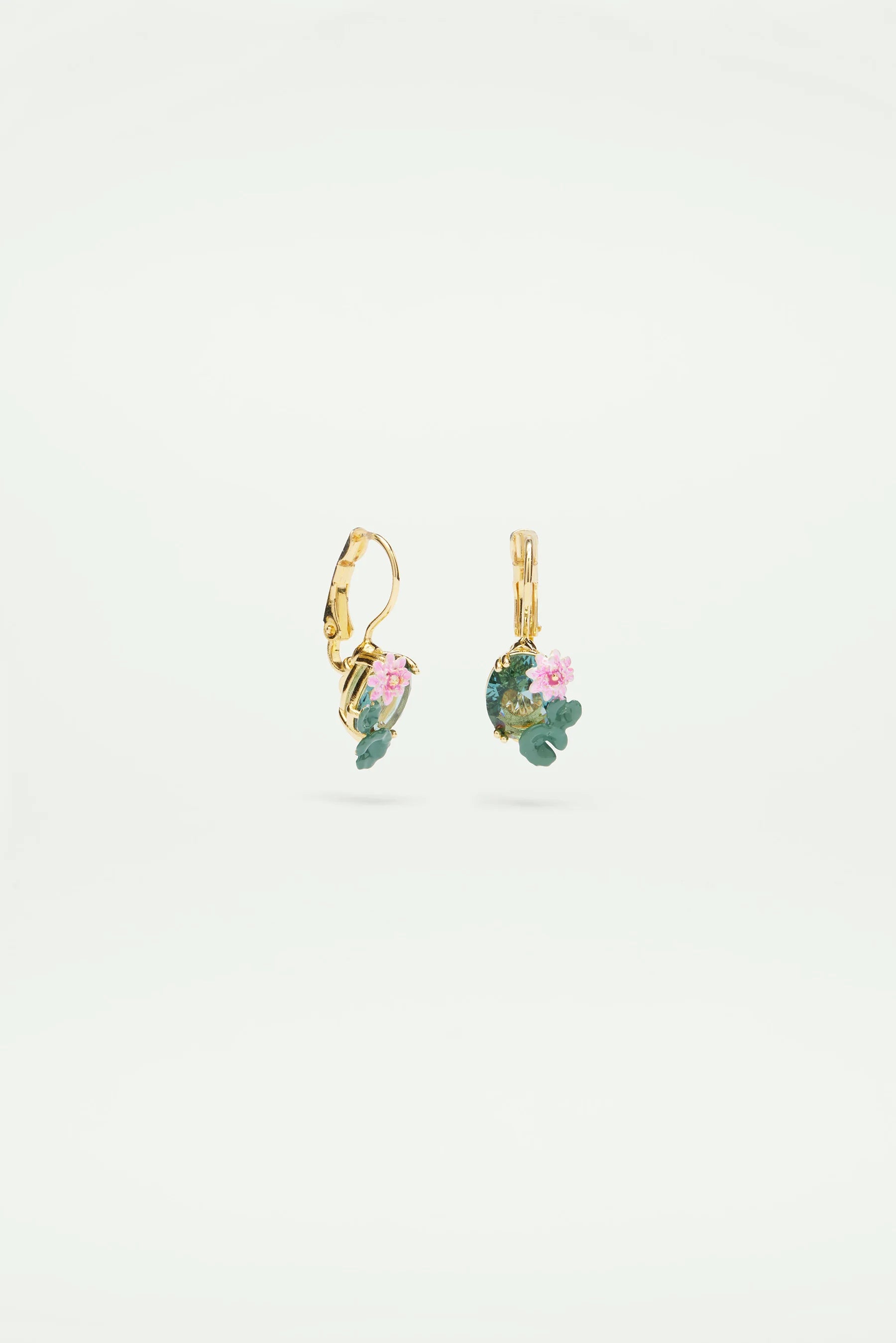 Lotus Flower And Blue Stone Earrings | ATNY1092