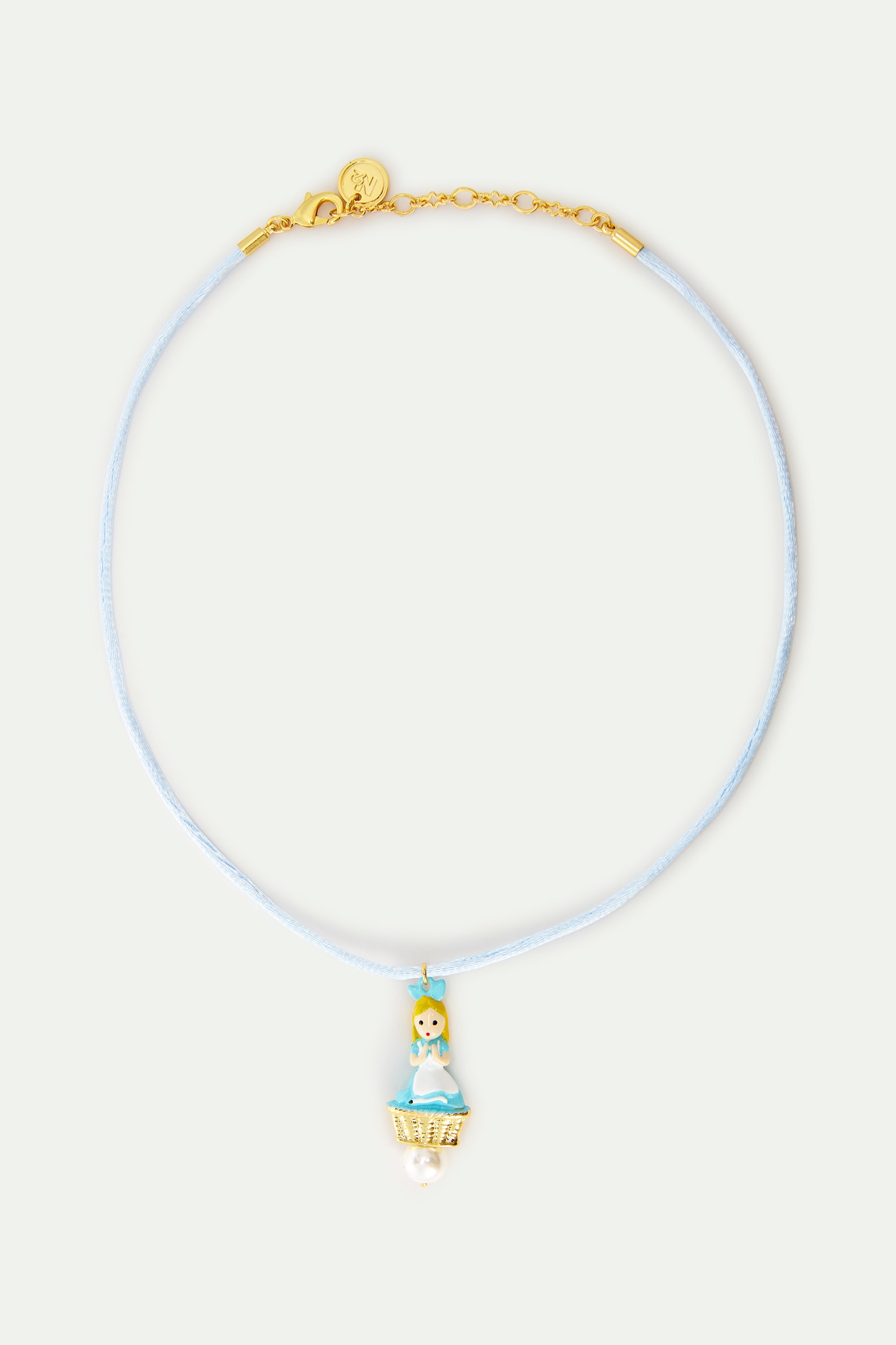 Alice And Imitation Pearl Blue Pendant Necklace | AYCN3071