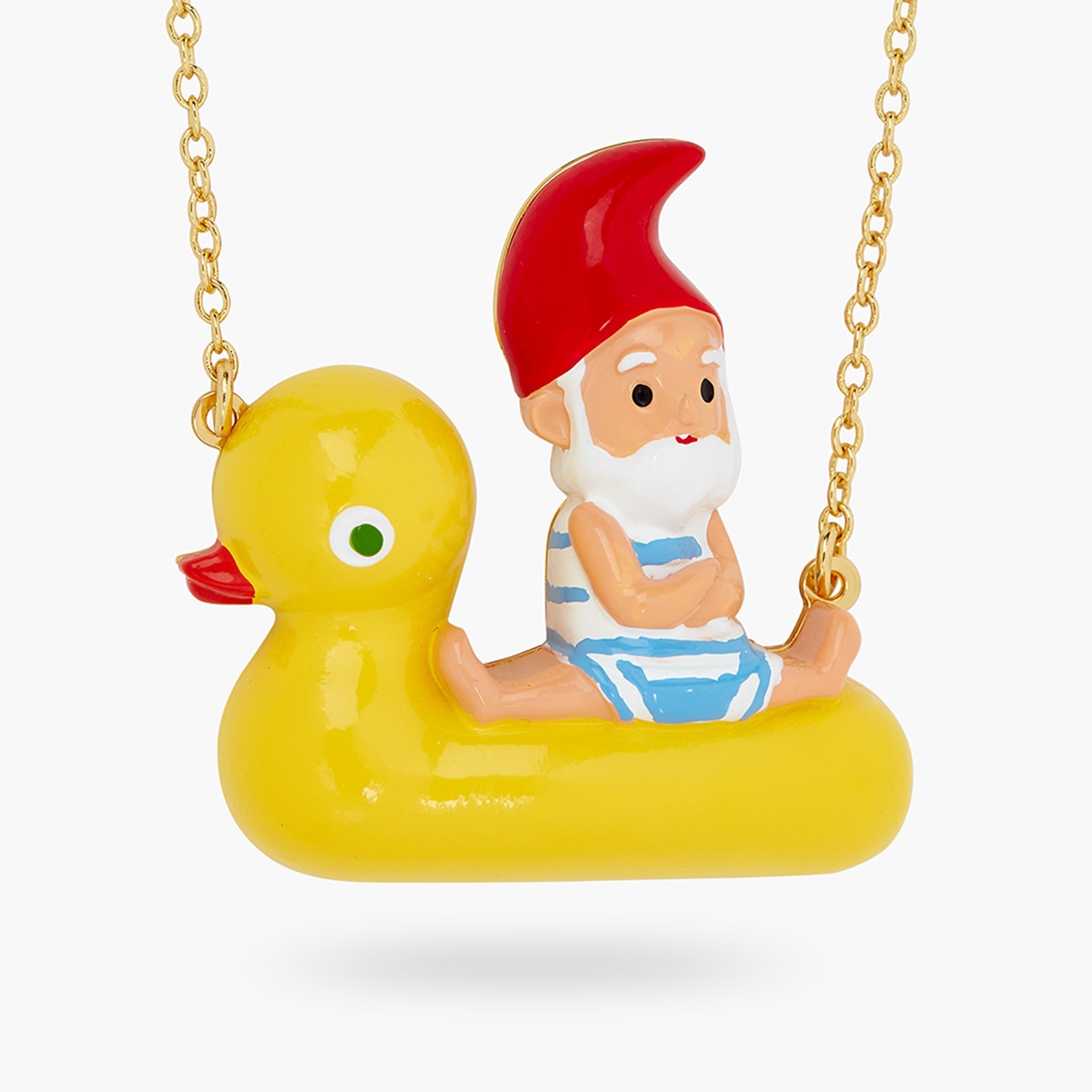 Garden Gnome And Inflatable Duck Ring Statement Necklace | ATCP3011 - Les Nereides