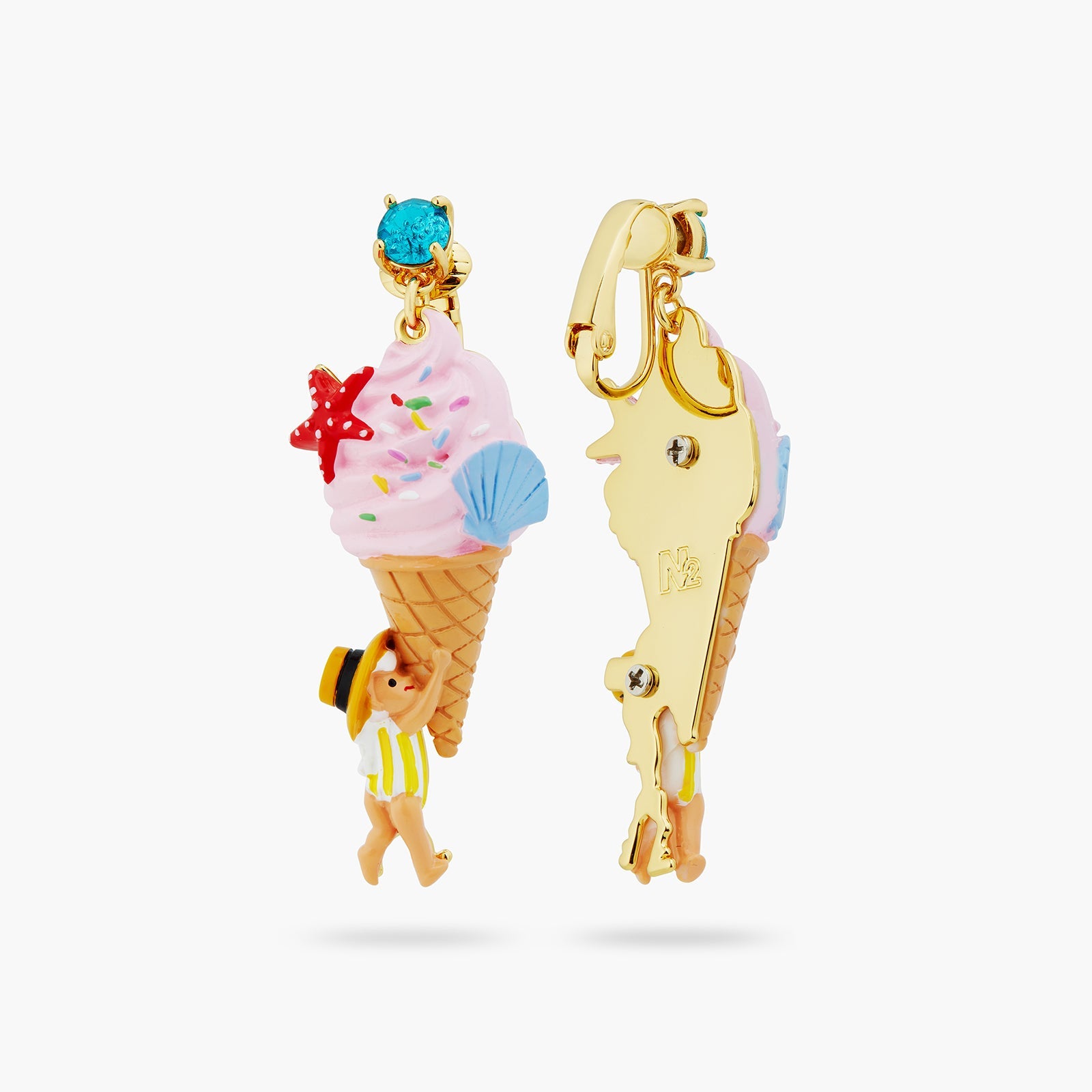 Gelato, Seashell And Garden Gnome Earrings | ATCP1071 - Les Nereides