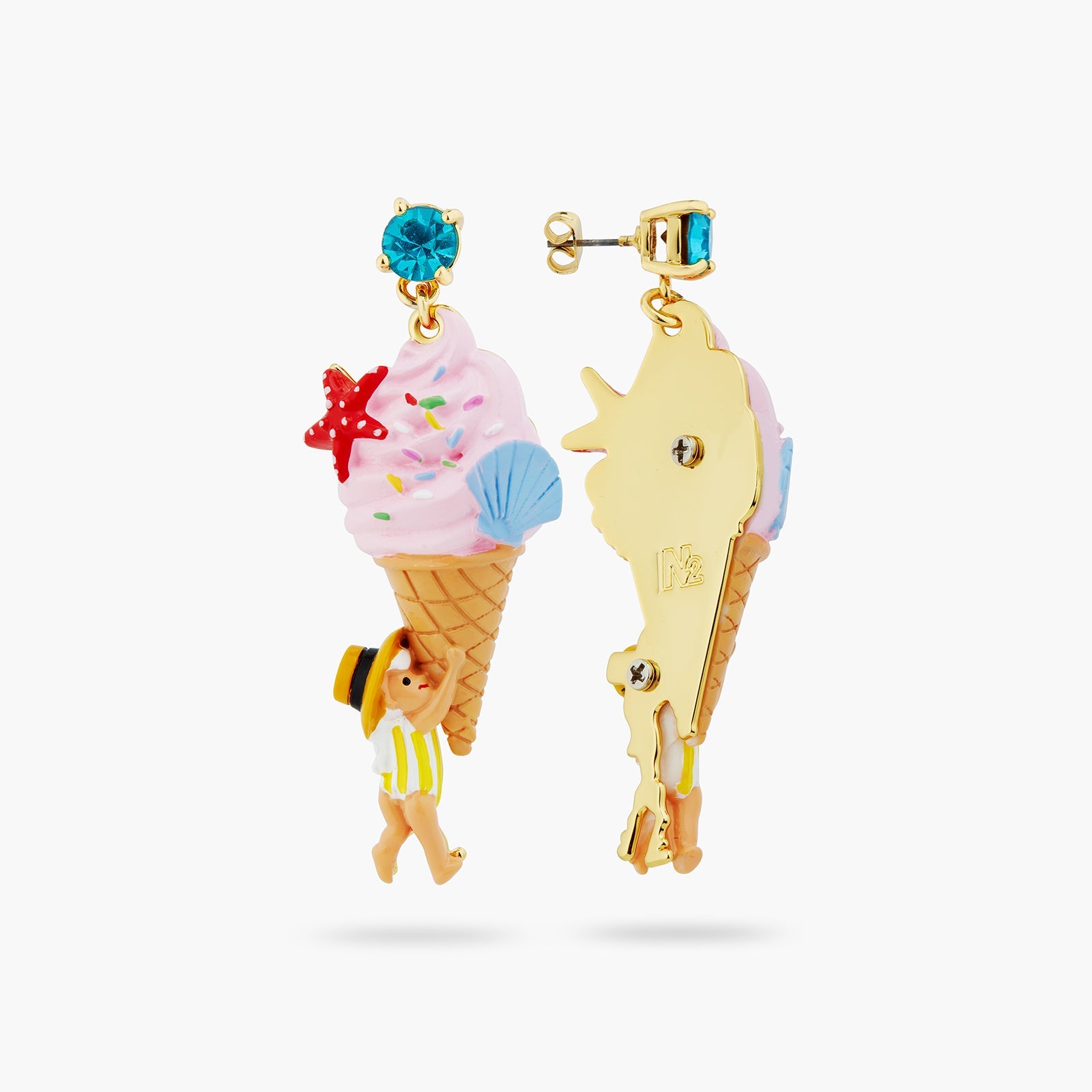 Gelato, Seashell And Garden Gnome Earrings | ATCP1071 - Les Nereides
