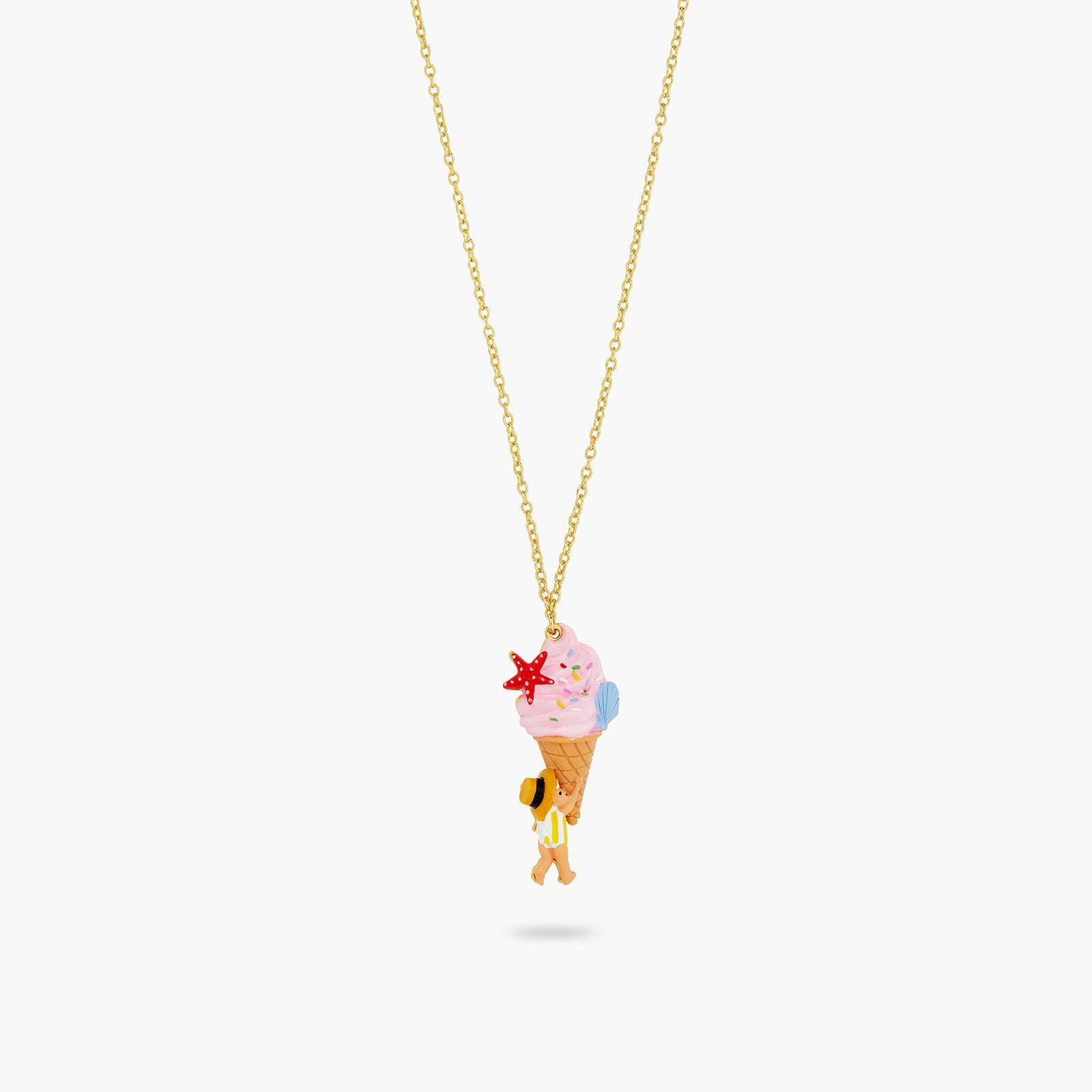 Gelato, Seashell And Garden Gnome Pendant Necklace | ATCP3061 - Les Nereides