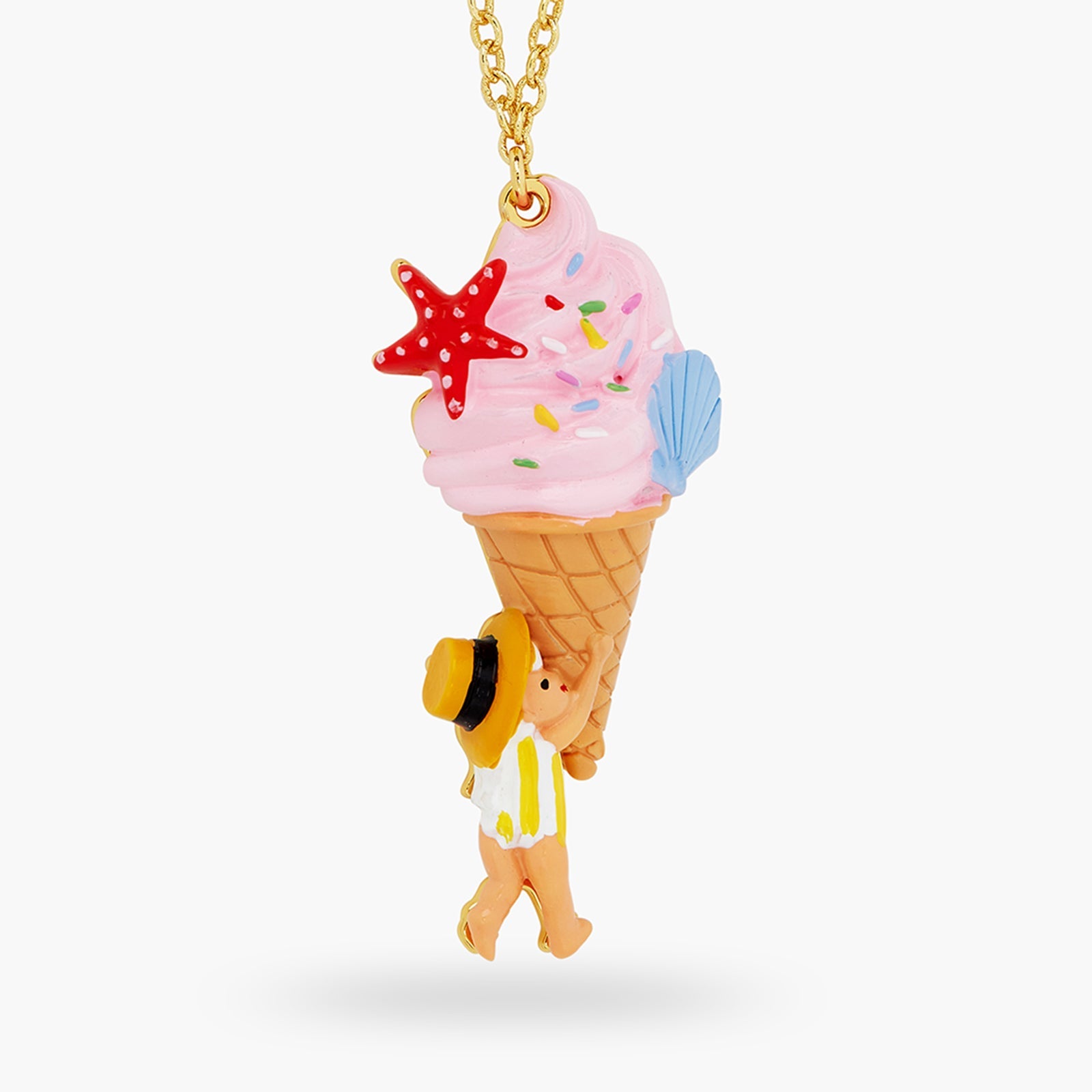 Gelato, Seashell And Garden Gnome Pendant Necklace | ATCP3061 - Les Nereides