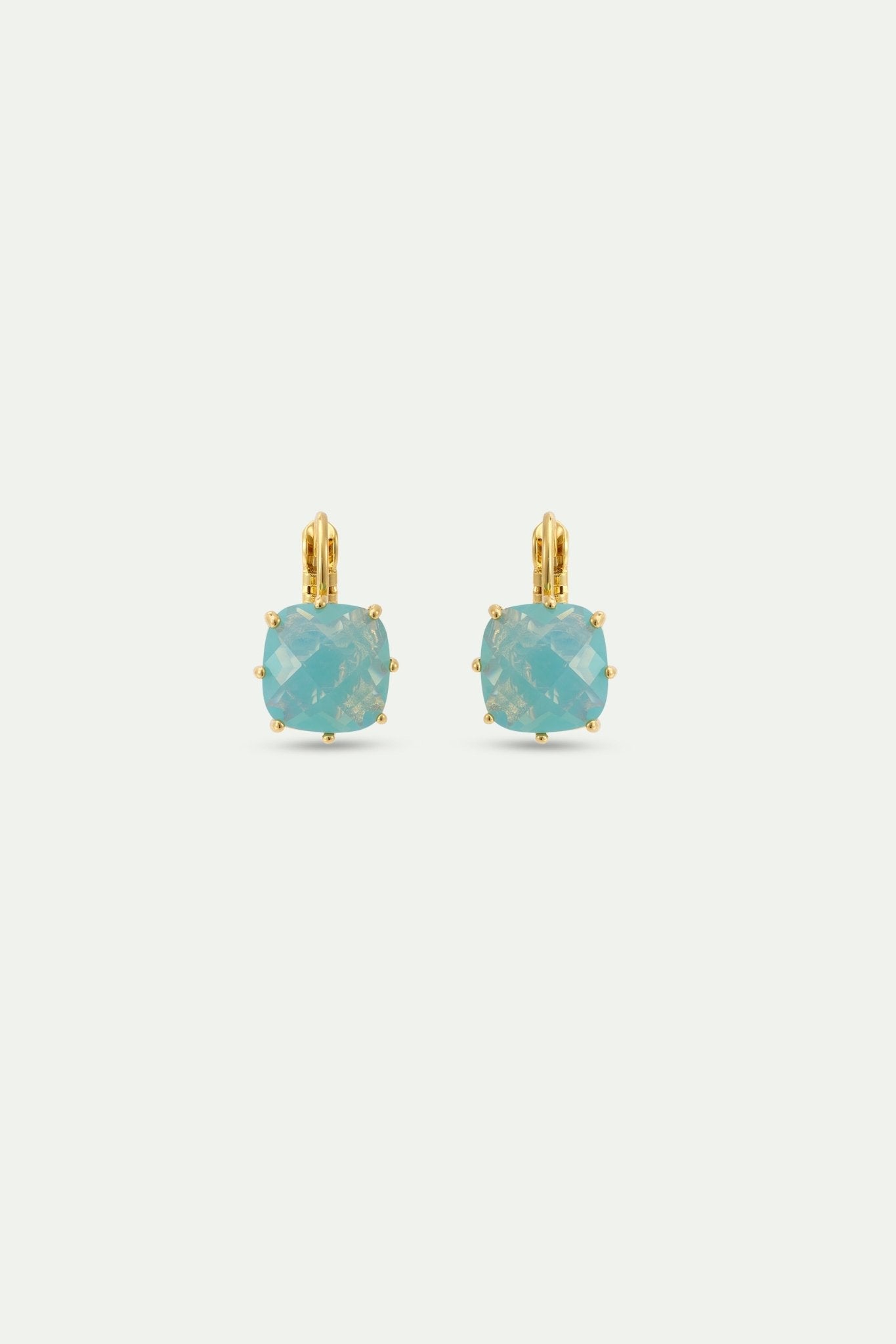 Glacier Blue Diamantine Square Stone Sleeper Earrings | AYLD1012 - Les Nereides