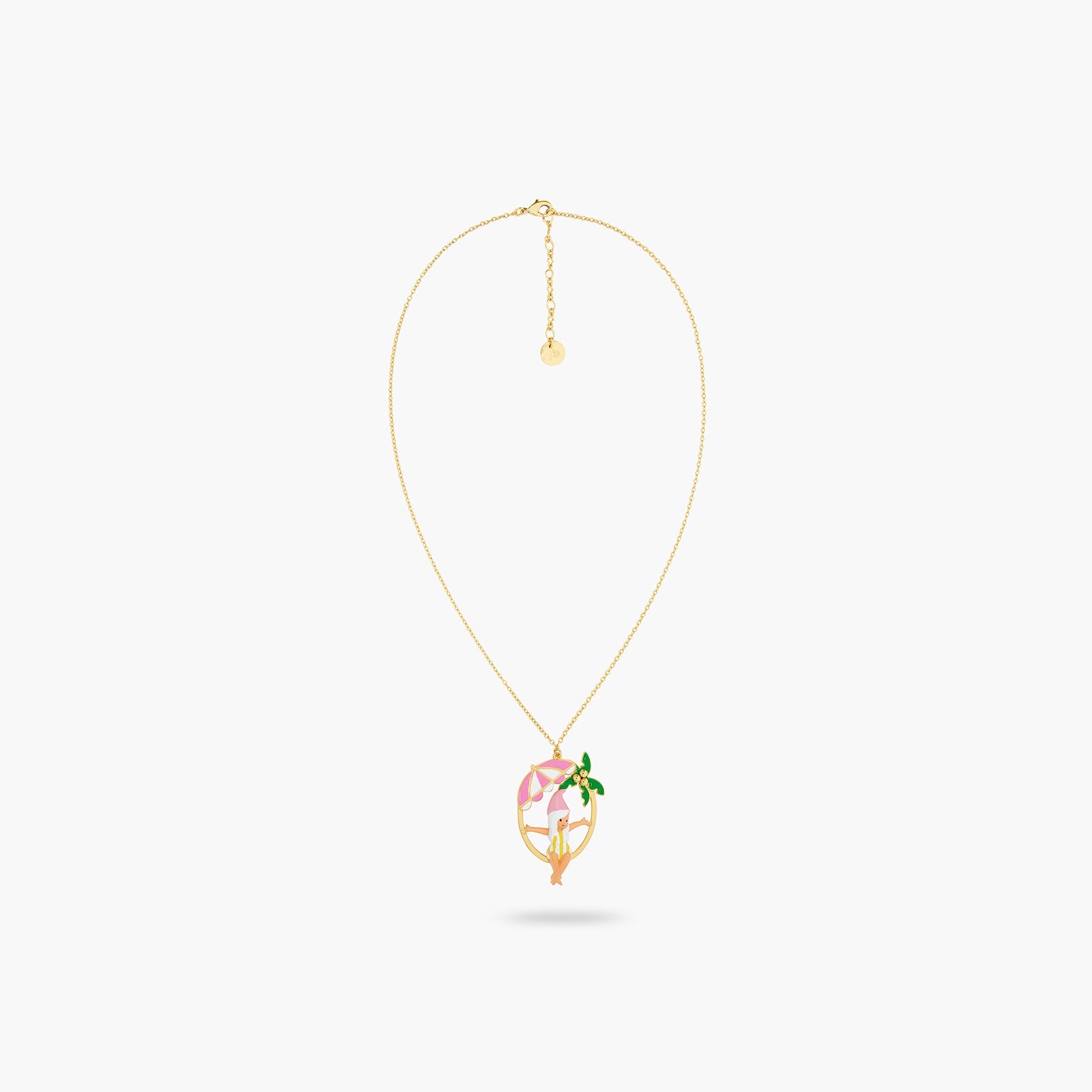 Gnome, Parasol And Palm Tree Pendant Necklace | ATCP3091 - Les Nereides