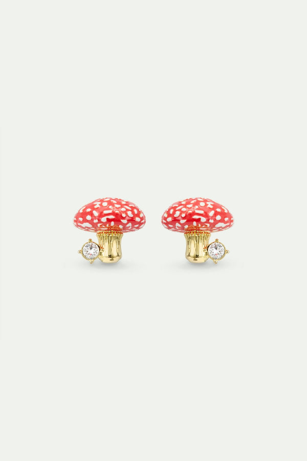 Gold And Red Mushroom Post Earrings | AWBB1031 - Les Nereides
