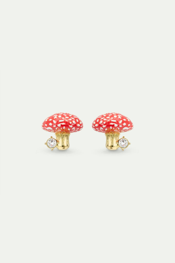 Gold And Red Mushroom Post Earrings | AWBB1031 - Les Nereides