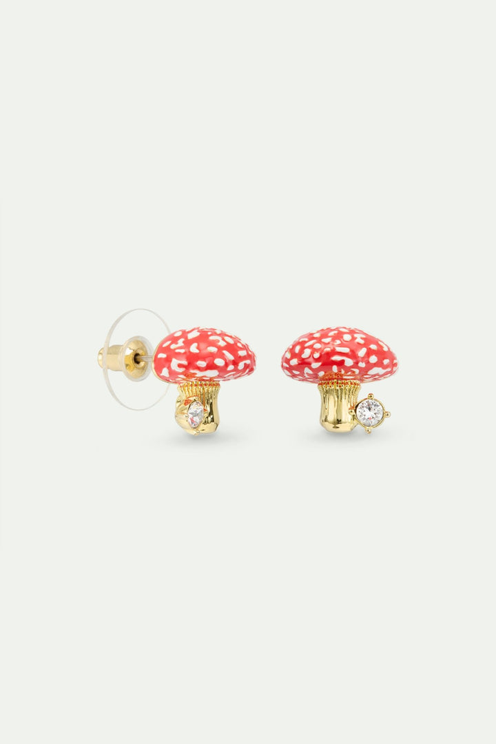 Gold And Red Mushroom Post Earrings | AWBB1031 - Les Nereides