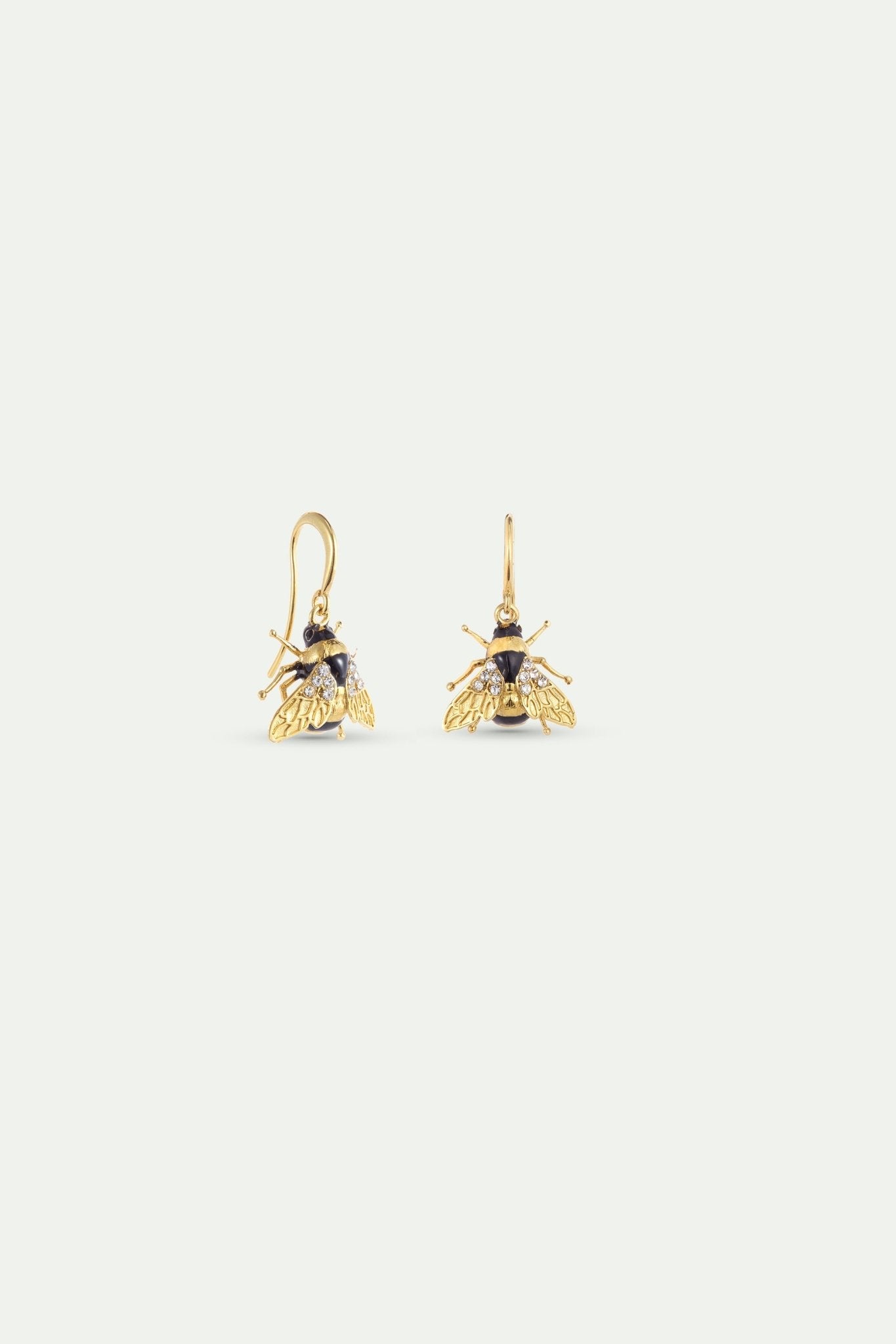 Gold Bees And Crystal Earrings | AYLA1041 - Les Nereides Paris