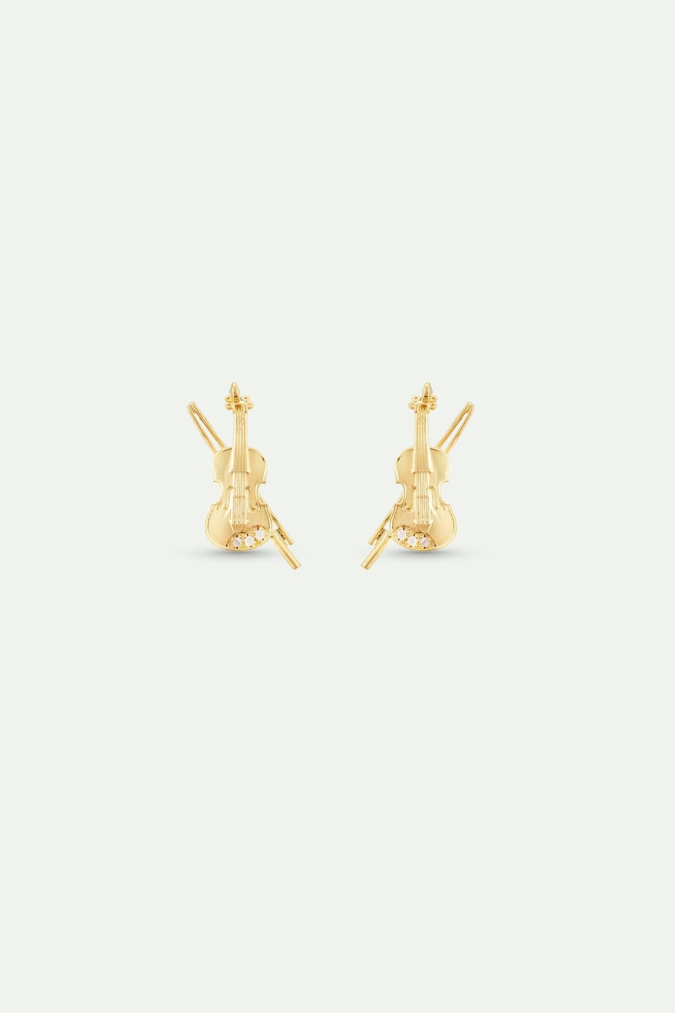 Gold Cello Earrings | AXOP1051 - Les Nereides