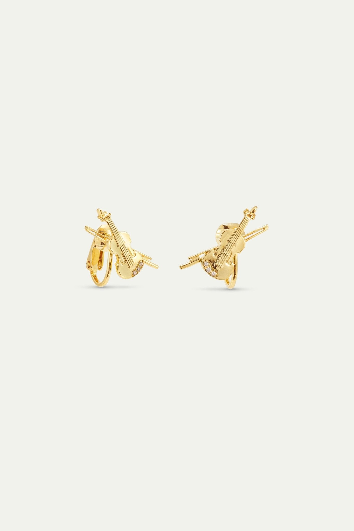 Gold Cello Earrings | AXOP1051 - Les Nereides