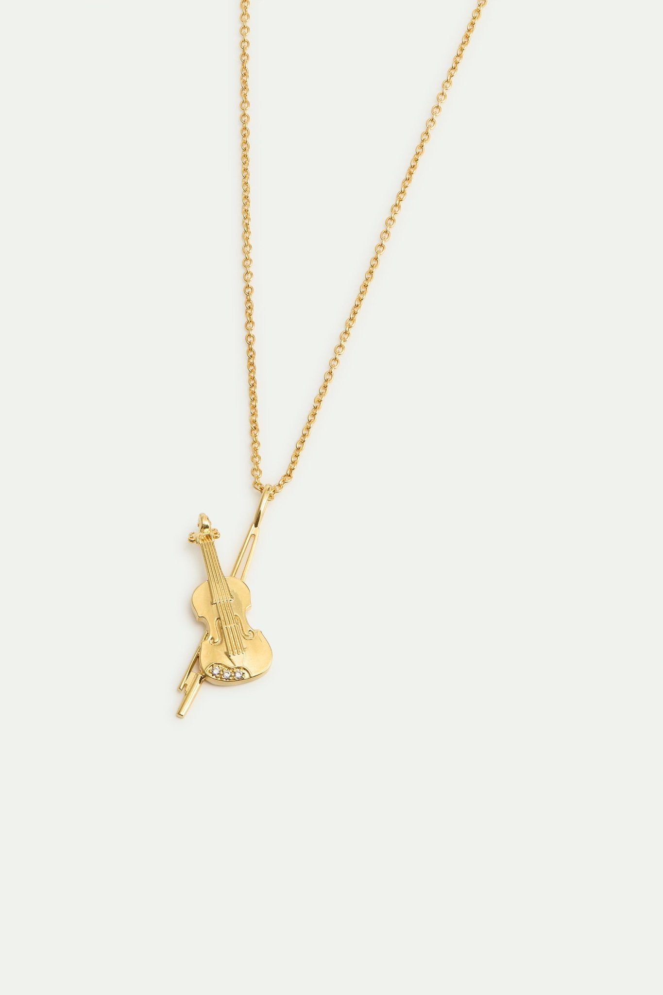 Gold Cello Pendant Necklace | AXOP3021 - Les Nereides