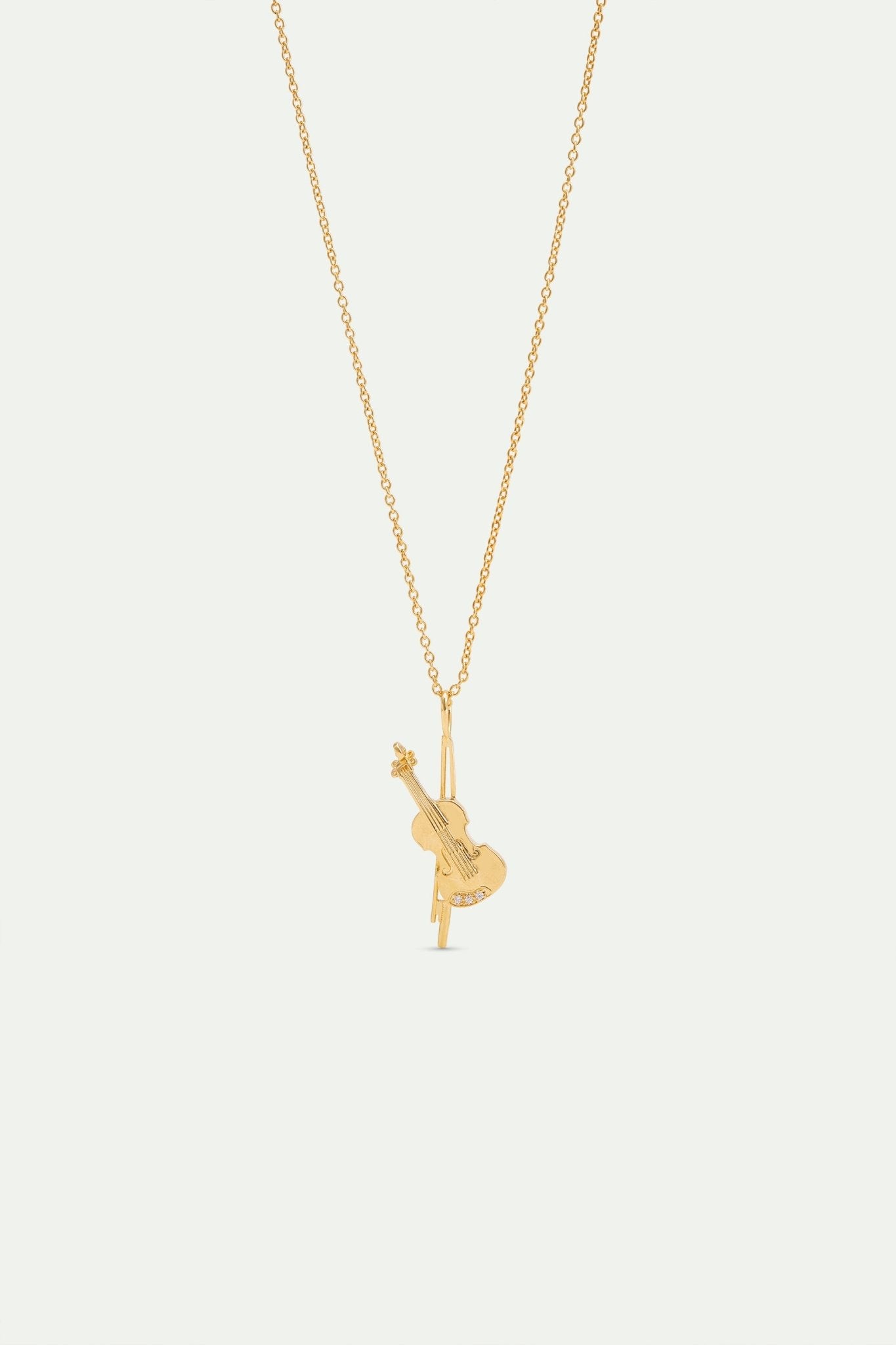 Gold Cello Pendant Necklace | AXOP3021 - Les Nereides