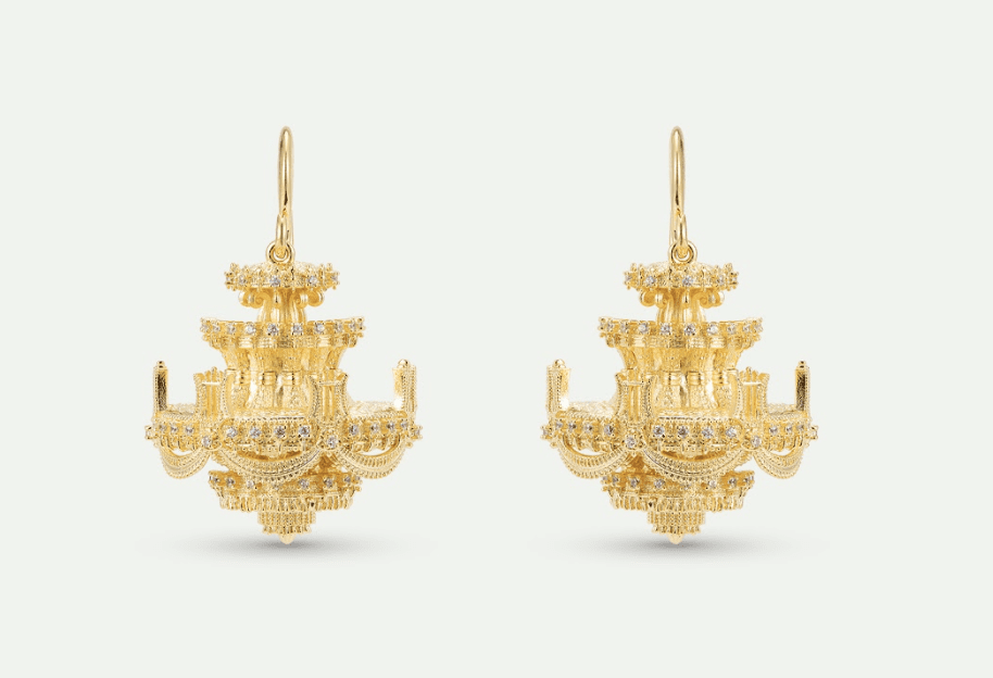 Gold Chandelier Hook Earrings | AXOP1041 - Les Nereides