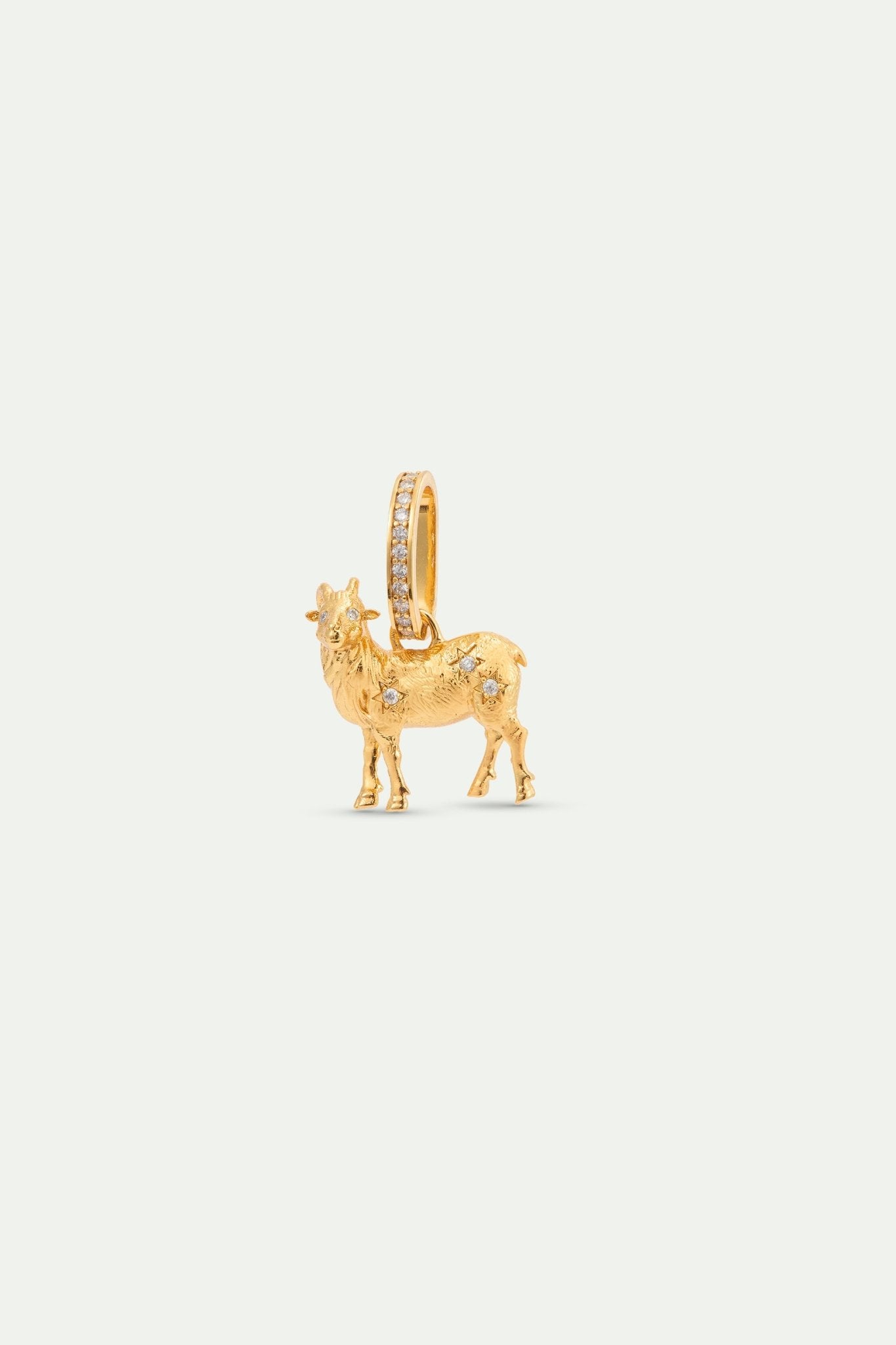 Gold Goat Pendant With Crystals, Creativity And Sensivity | AYAC4081 - Les Nereides Paris