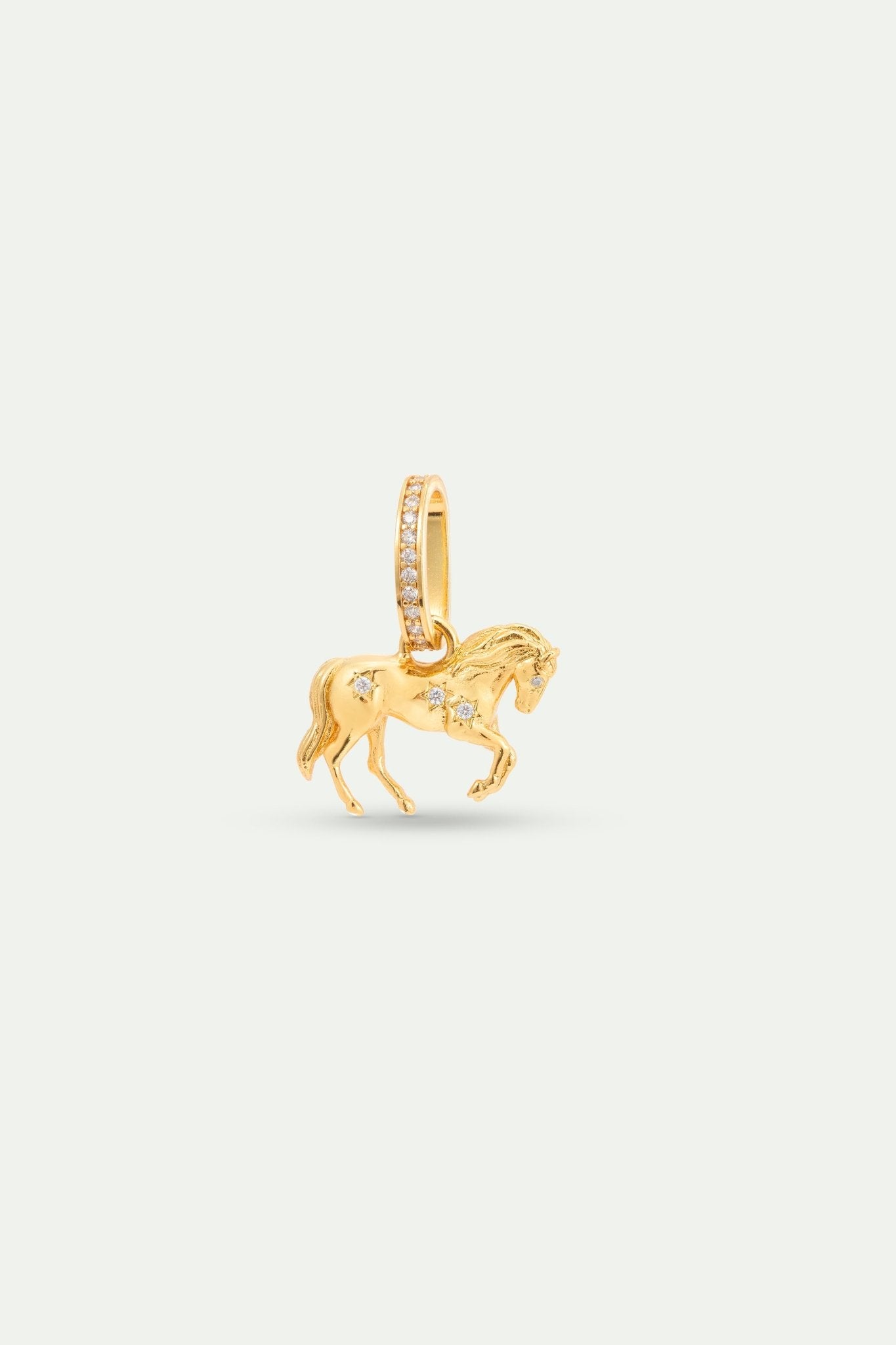Gold Horse Pendant With Crystals, Freedom And Drive | AYAC4071 - Les Nereides Paris