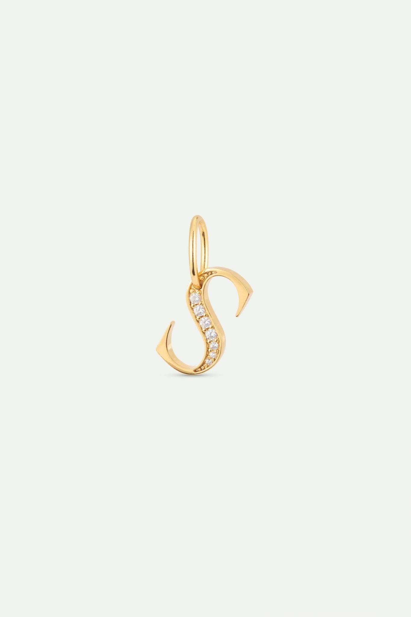 Gold Letter S Pendant With Crystals | AYAB4191 - Les Nereides Paris
