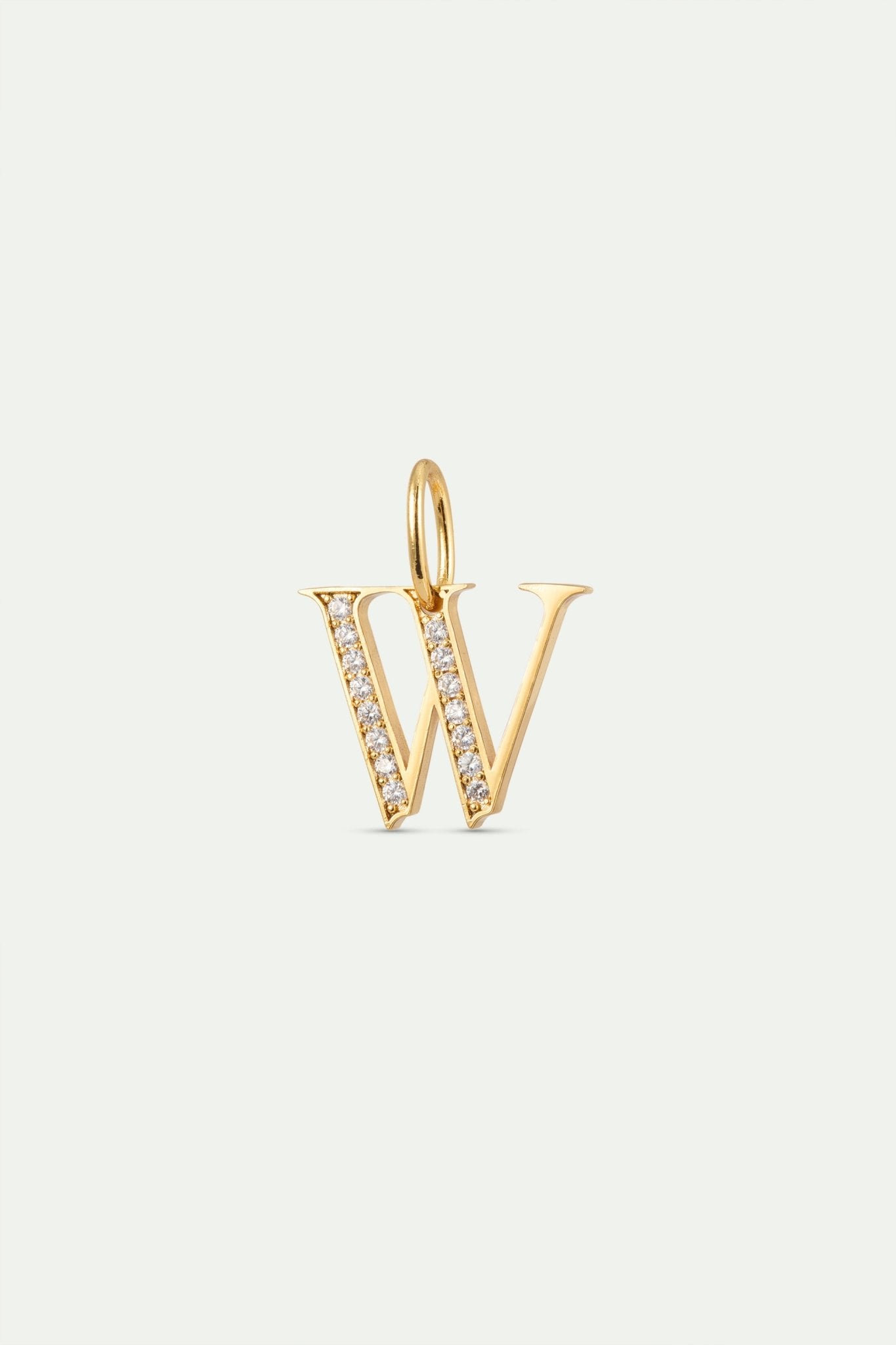 Gold Letter W Pendant With Crystals | AYAB4231 - Les Nereides Paris