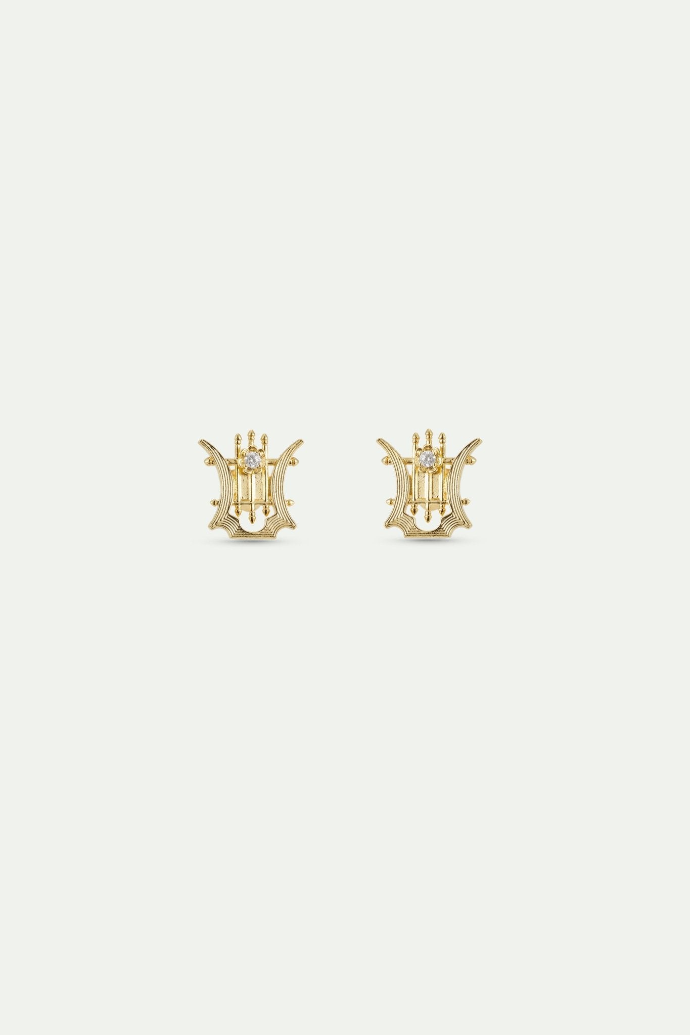 Gold Lyre Cufflinks | AXOP9011 - Les Nereides