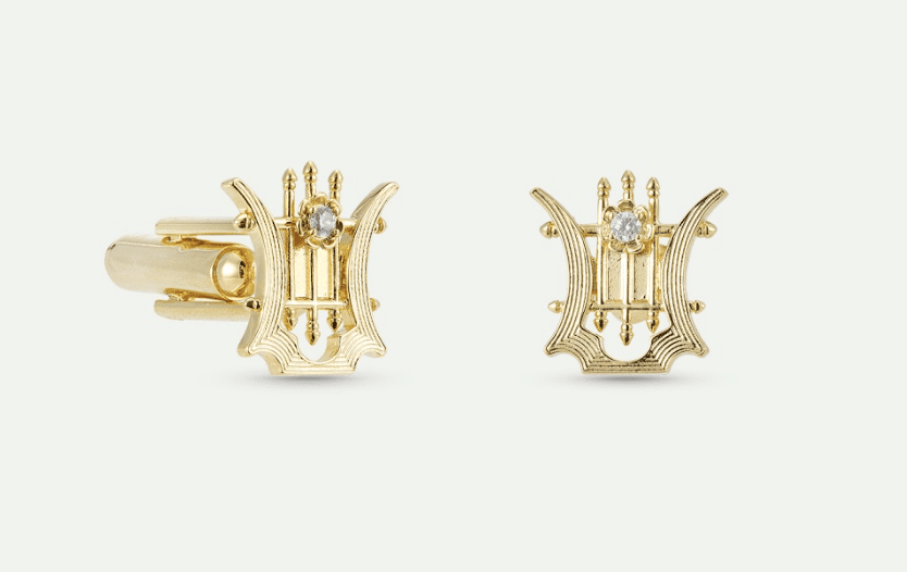Gold Lyre Cufflinks | AXOP9011 - Les Nereides