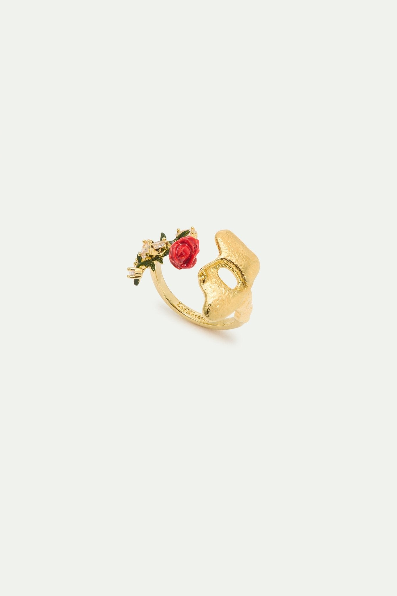 Gold Mask, Rose And Crystal Adjustable Ring | AXOP6011 - Les Nereides