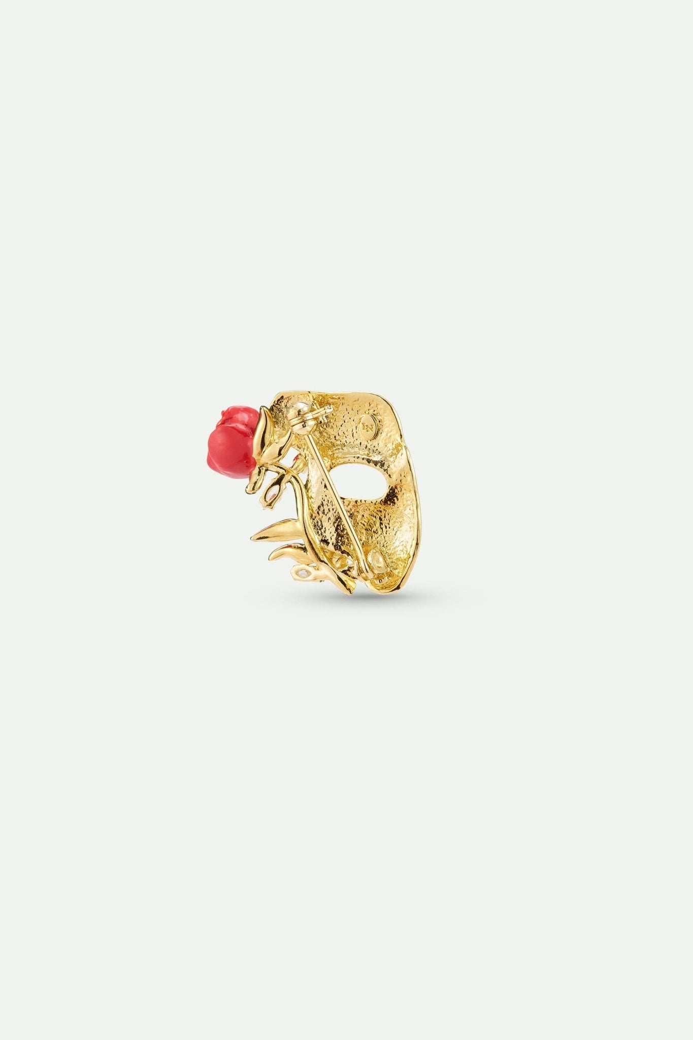 Gold Mask, Rose And Crystal Brooch | AXOP5011 - Les Nereides