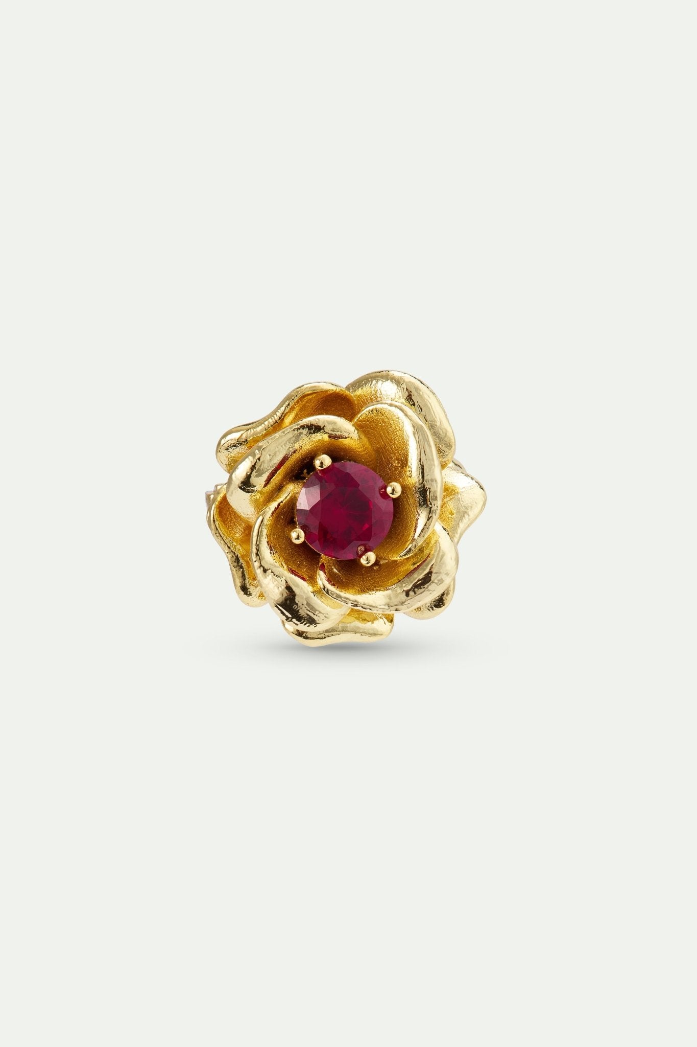 Gold Mona Lisa Rose And Pink Stone Brooch | AXRF5011 - Les Nereides
