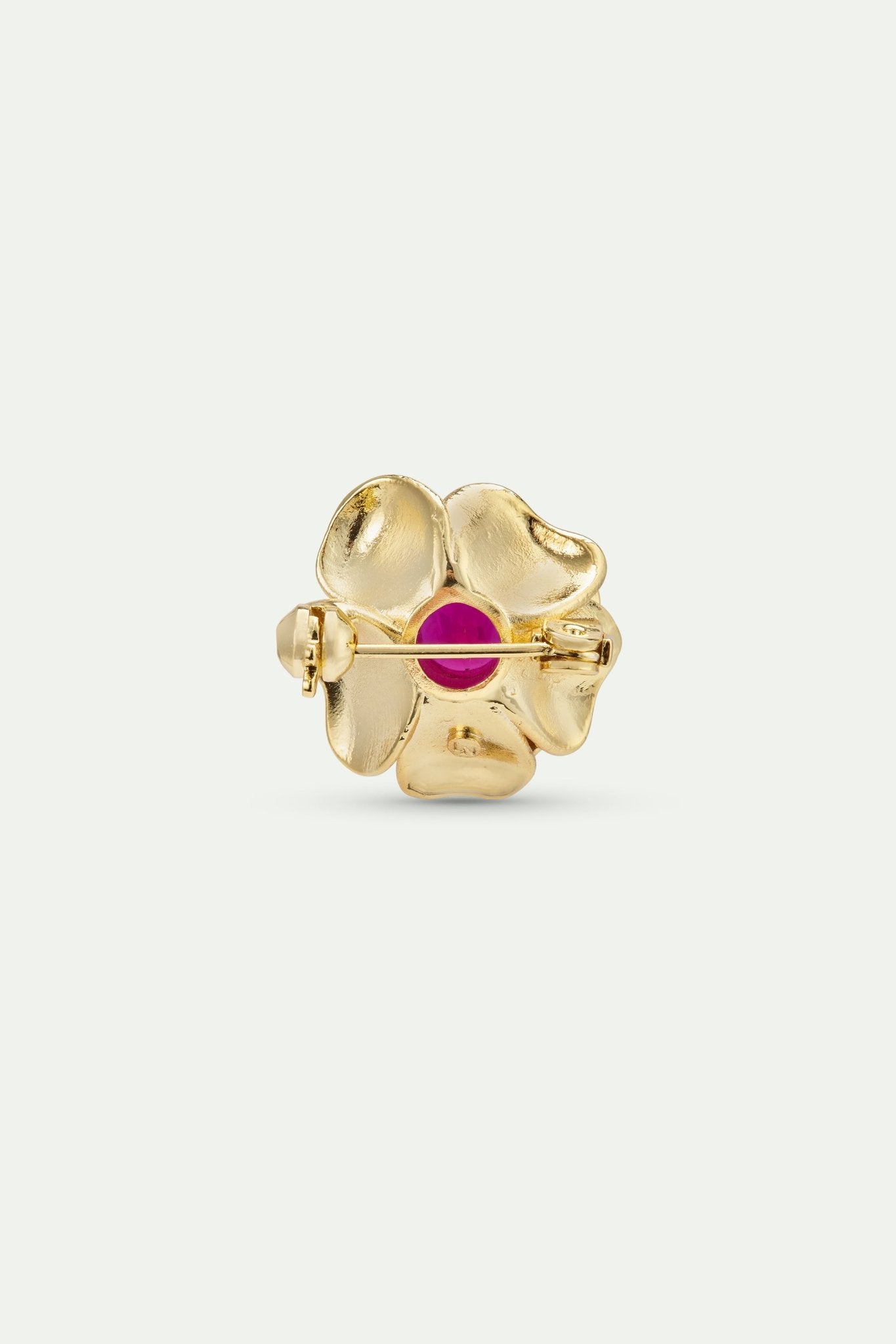 Gold Mona Lisa Rose And Pink Stone Brooch | AXRF5011 - Les Nereides