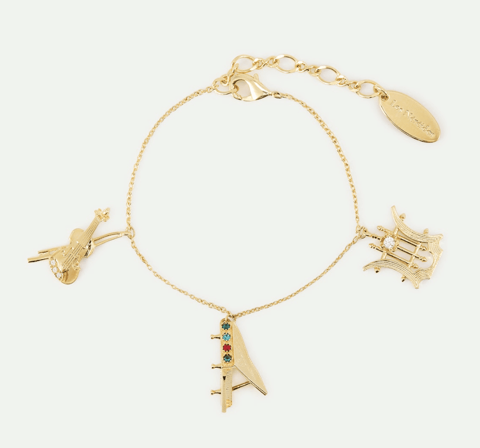 Gold Musical Instrument Charm Bracelet | AXOP2021 - Les Nereides