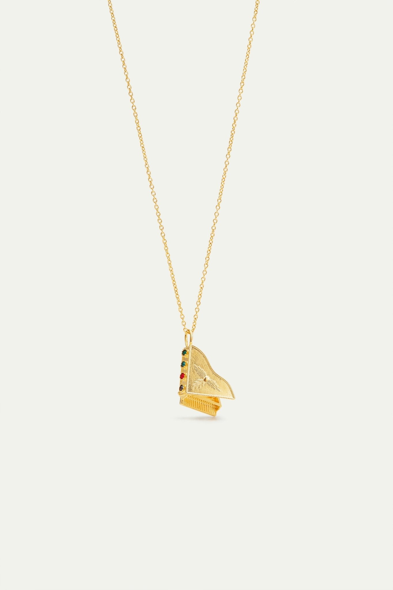 Gold Piano Pendant Necklace | AXOP3041 - Les Nereides