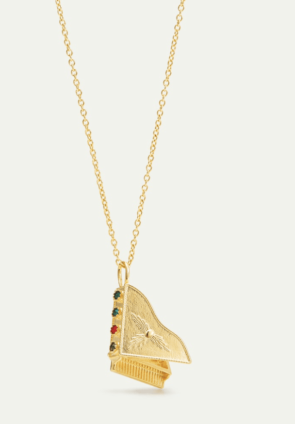Gold Piano Pendant Necklace | AXOP3041 - Les Nereides