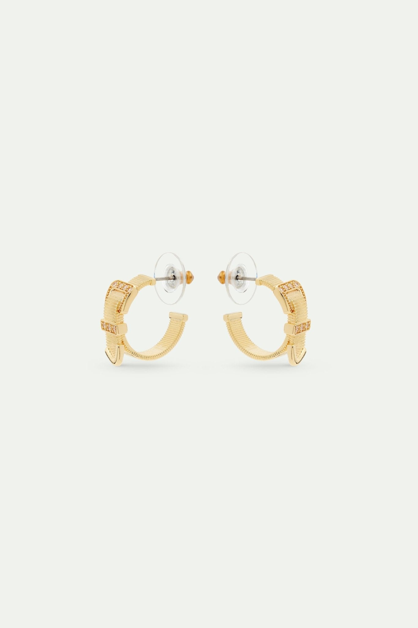Gold - Plated Brass Belt And Crystal Hoop Earrings | AVTH1071 - Les Nereides