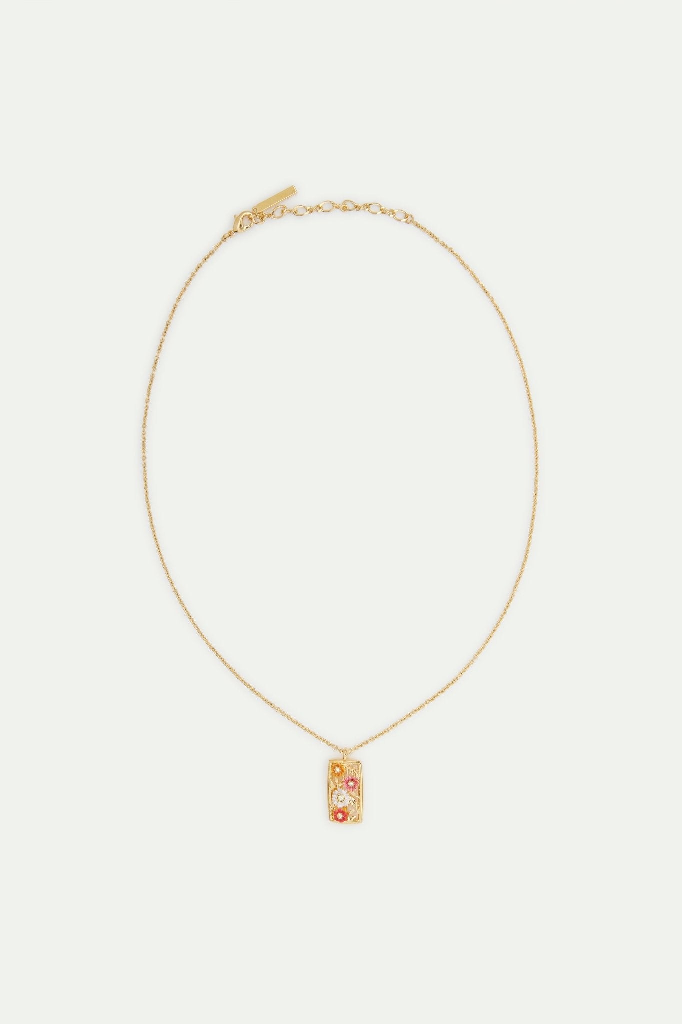 Gold - plated openwork pendant necklace with zinnias | AVJC3061 - Les Nereides
