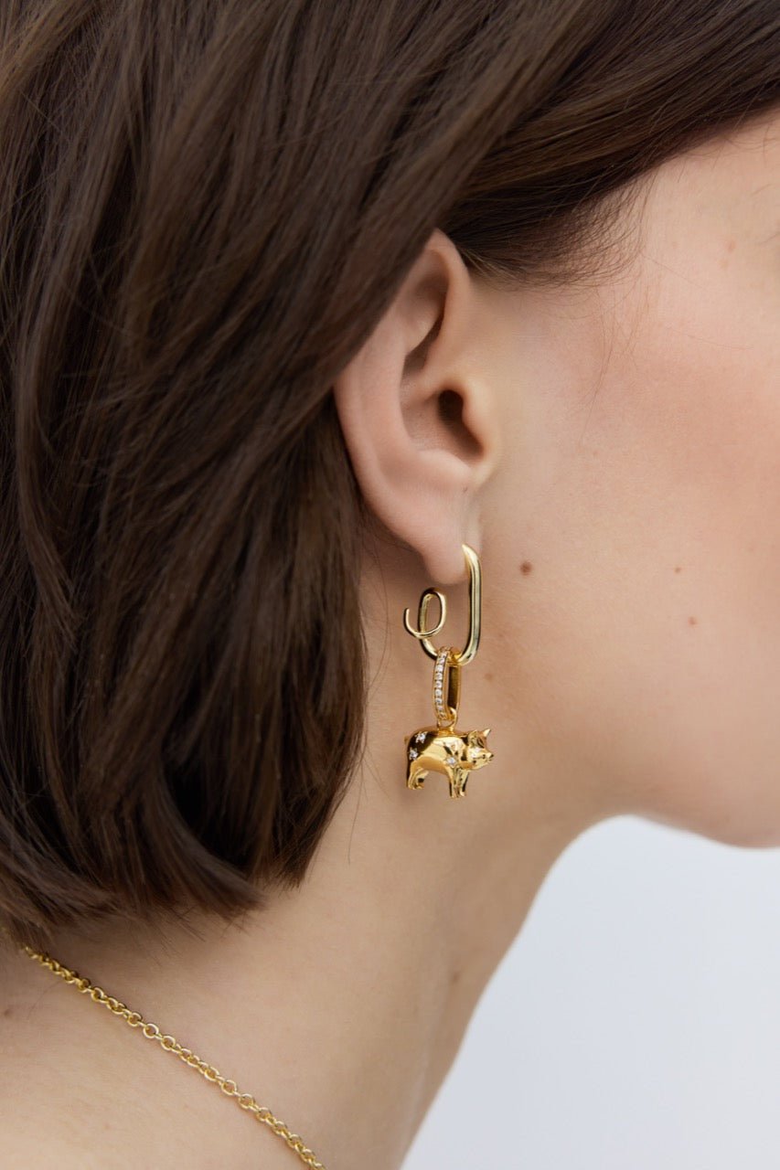 Gold Post Hoop Earrings | AYPE1011 - Les Nereides