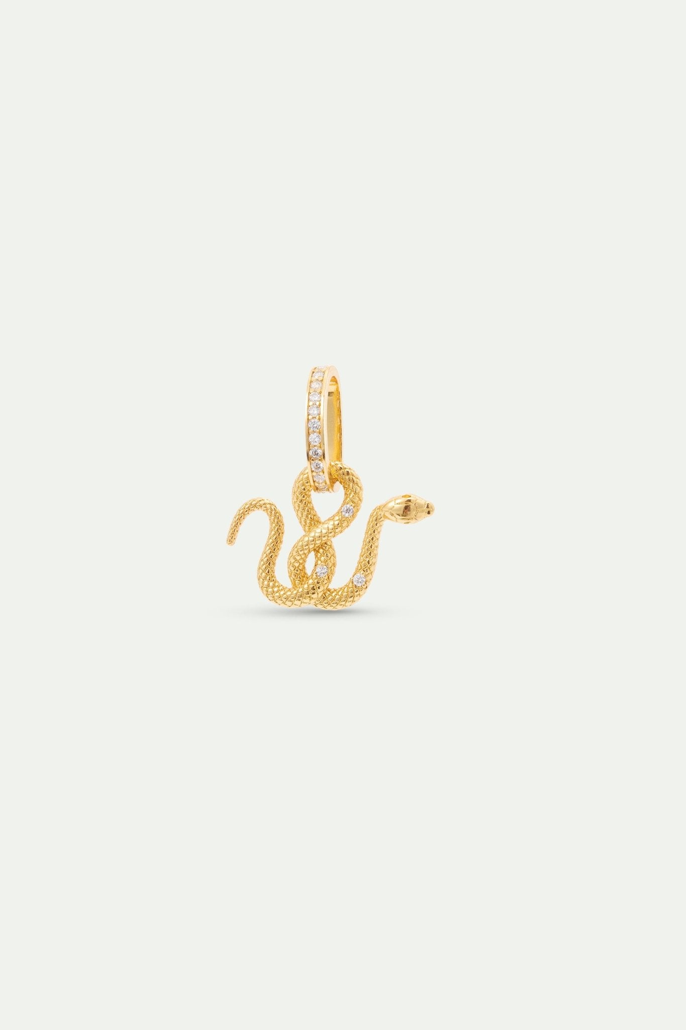 Gold Snake Pendant With Crystals, Intuition And Mystery | AYAC4061 - Les Nereides Paris
