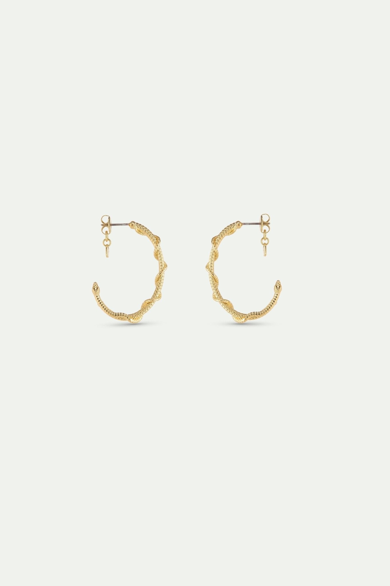 Gold Snake Post Hoop Earrings | AYVA1031 - Les Nereides