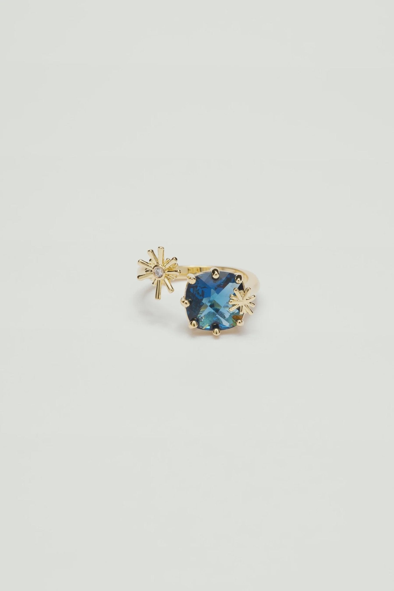 Gold Stars And Square Stone Adjustable You And Me Ring | ATET6012 - Les Nereides Paris