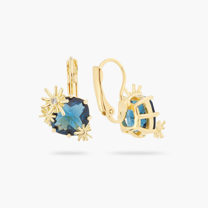 Gold Stars And Square Stone Earrings | ATET1011 - Les Nereides