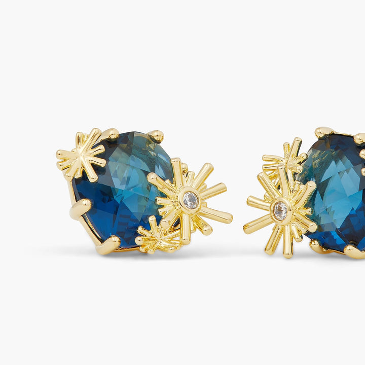 Gold Stars And Square Stone Earrings | ATET1011 - Les Nereides