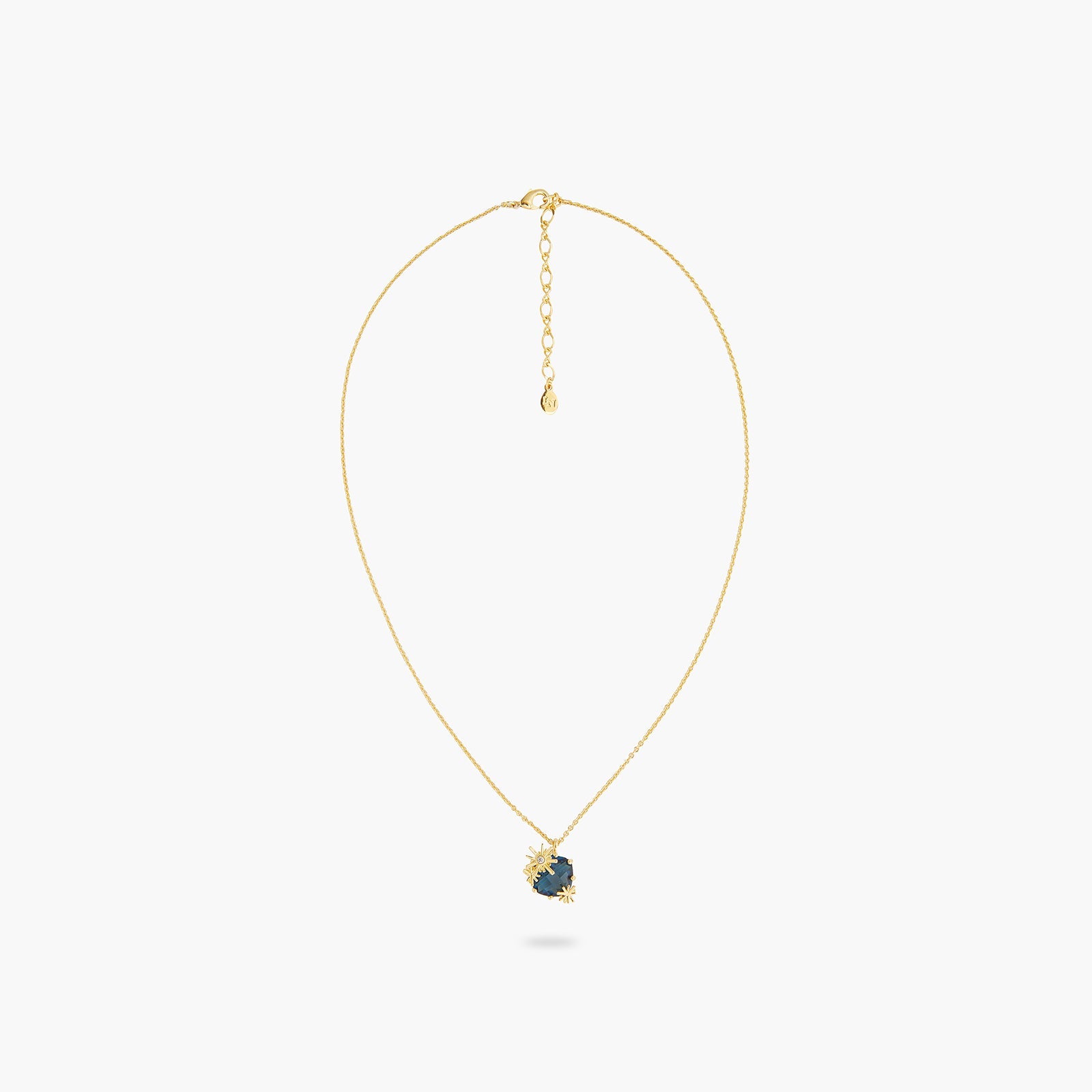 Gold Stars And Square Stone Pendant Necklace | ATET3021 - Les Nereides
