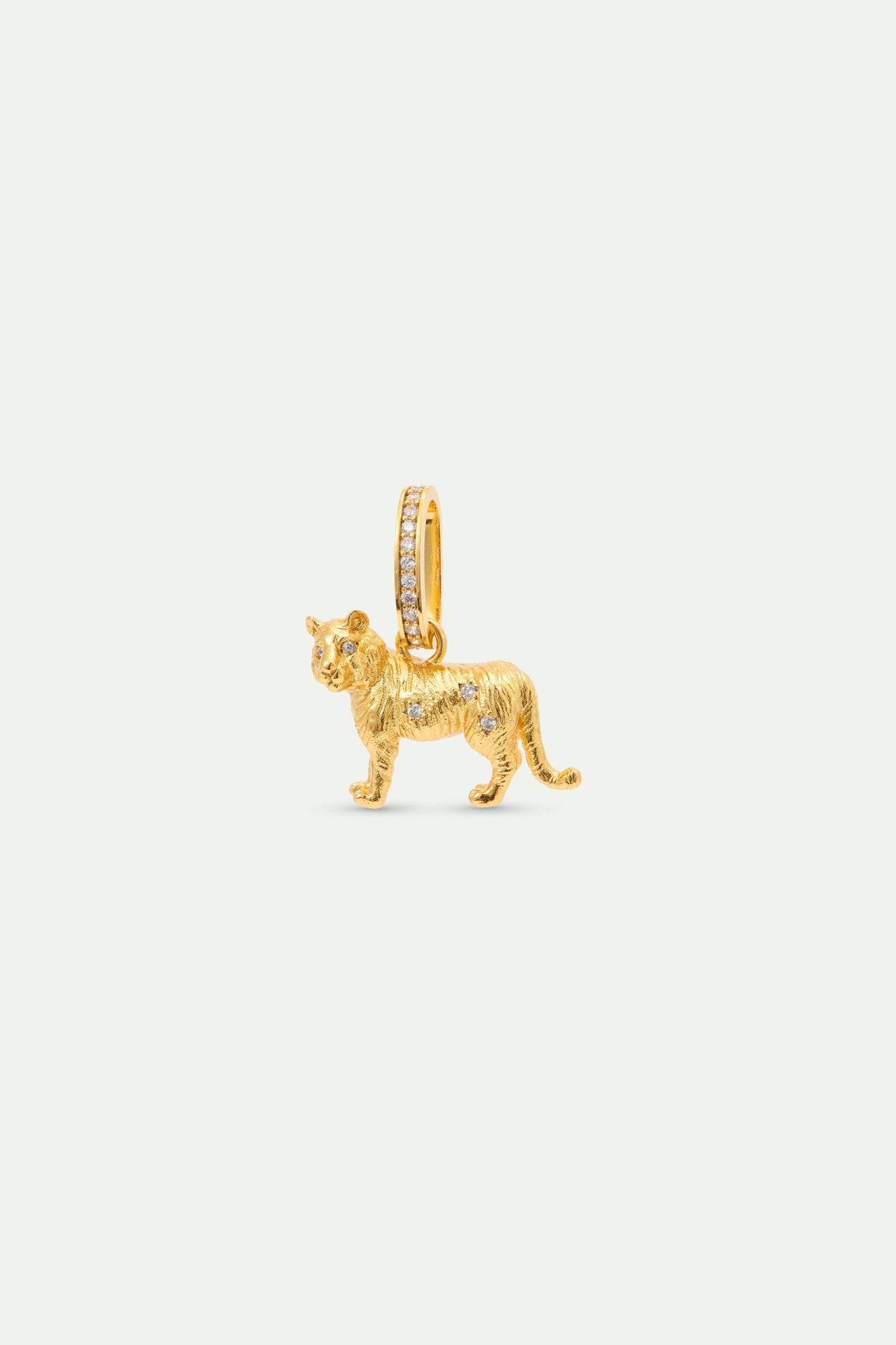 Gold Tiger Pendant With Crystals, Courage And Charisma | AYAC4031 - Les Nereides Paris
